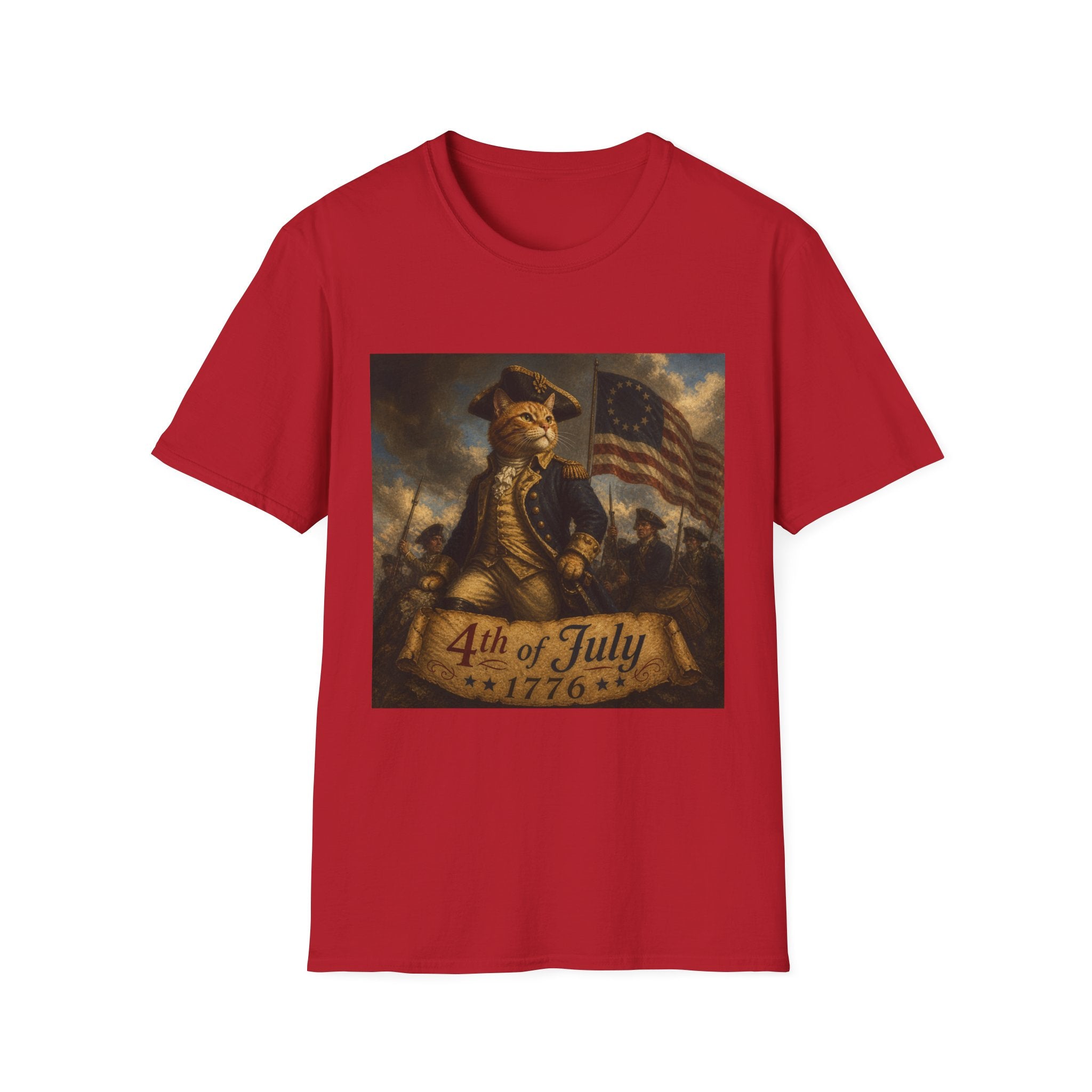 4th of July Revolutionary Fox T-Shirt | American Flag, 1776 Patriotic Design
