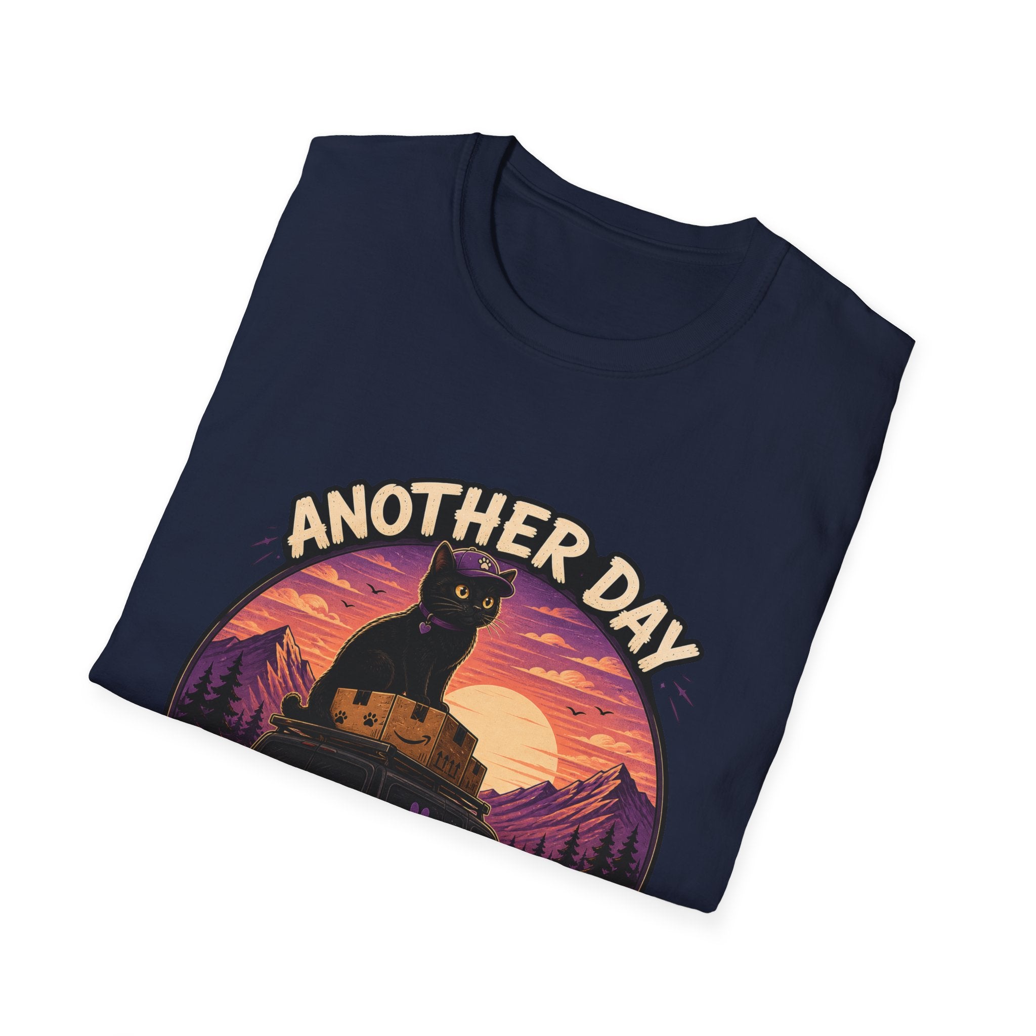 Another Day Another Delivery cat sunset T-Shirt | Delivery Cat Graphic Tee