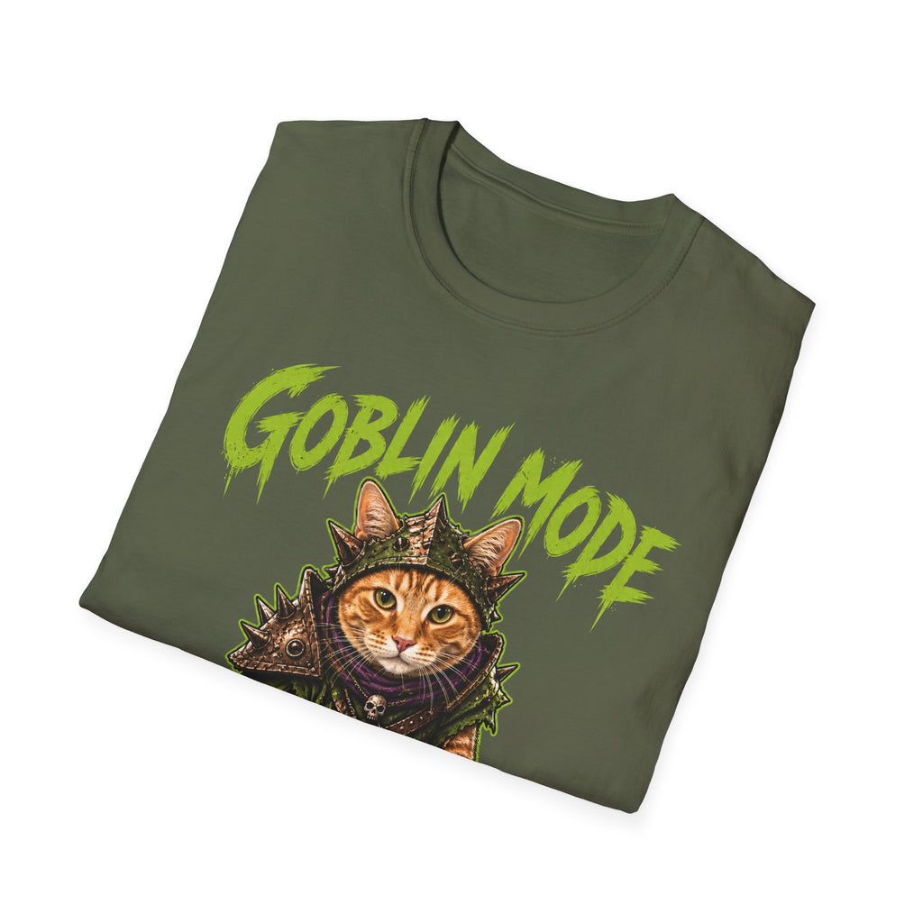 Goblin Mode Activated Cat T-Shirt | Fantasy Cat Illustration, Halloween Vibe