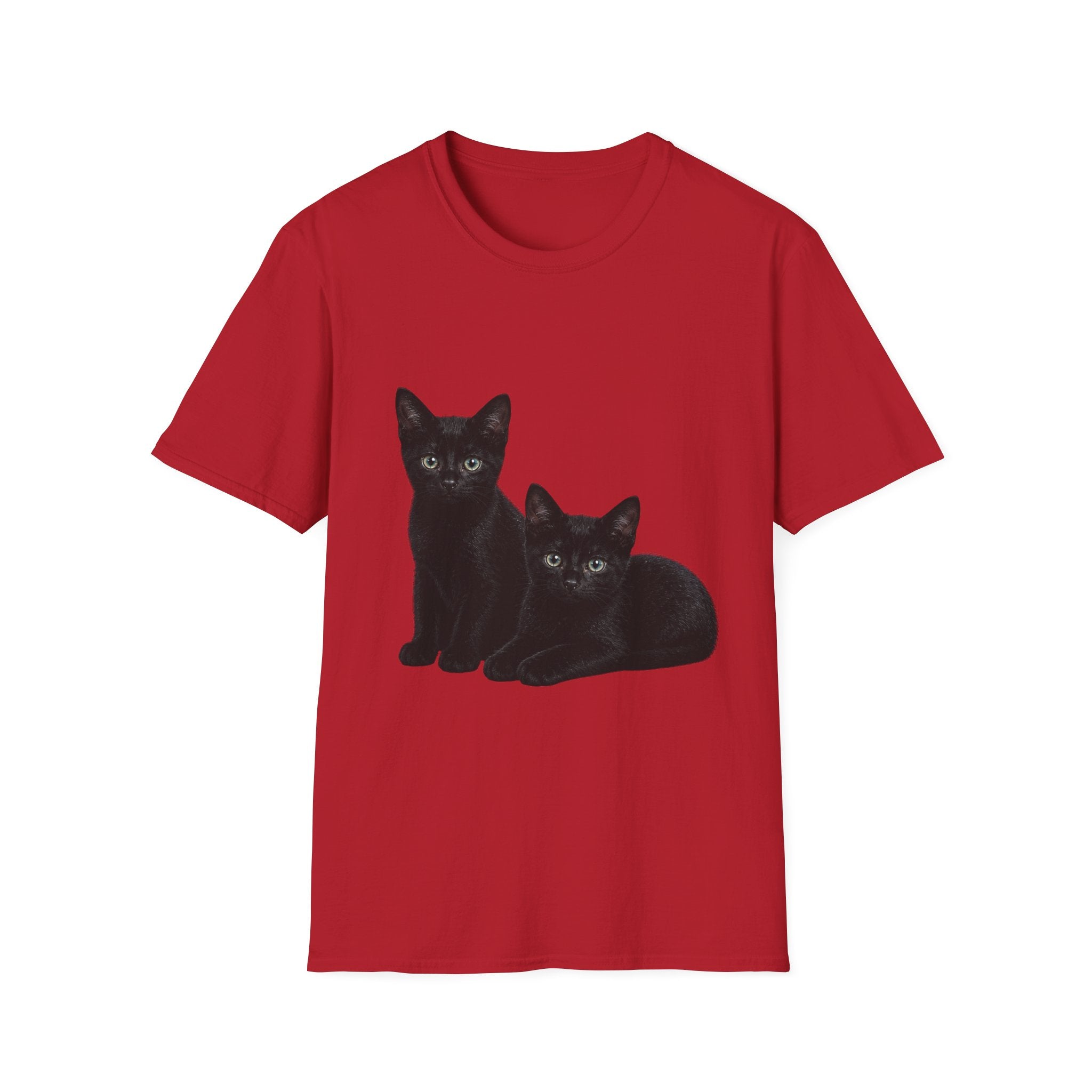 Black Kittens Illustration T-Shirt | Cute Cat Artwork