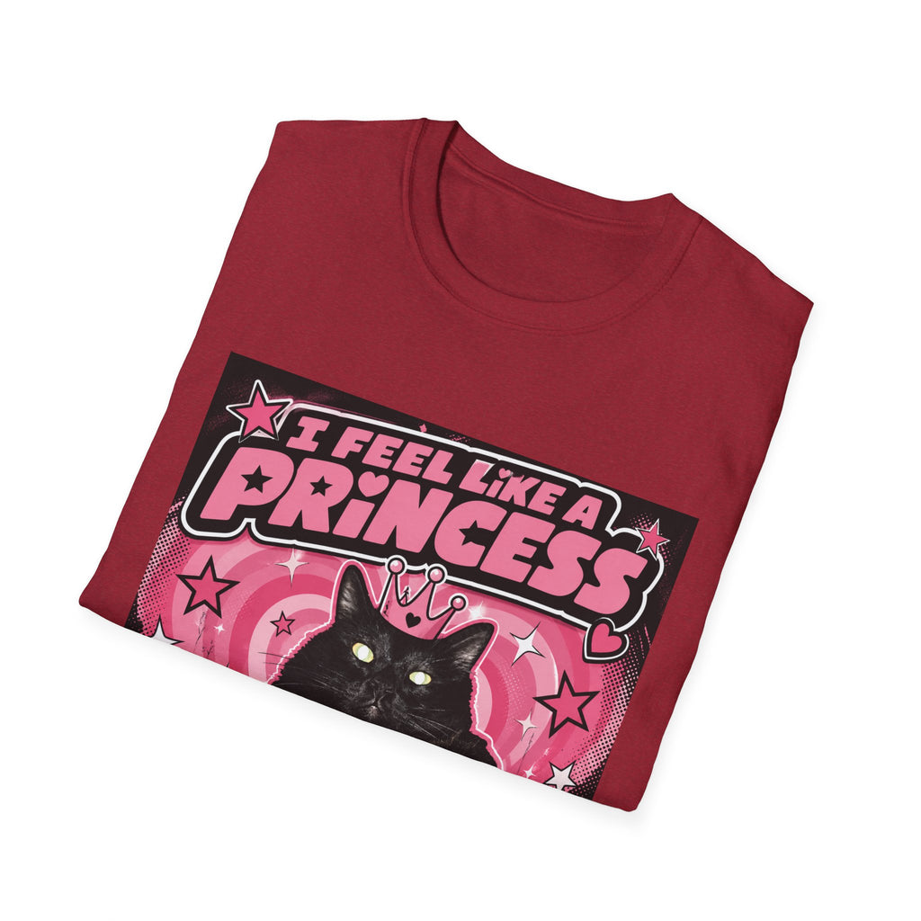 I Feel Like a Princess cat T-Shirt | Black Cat, Pink Retro Design