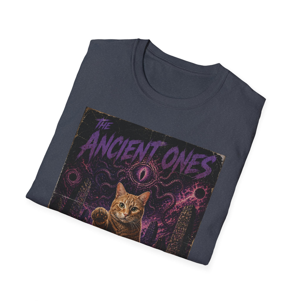 Ancient Ones Cat Horror Poster T-Shirt | Cthulhu Cat Hunger for Treats