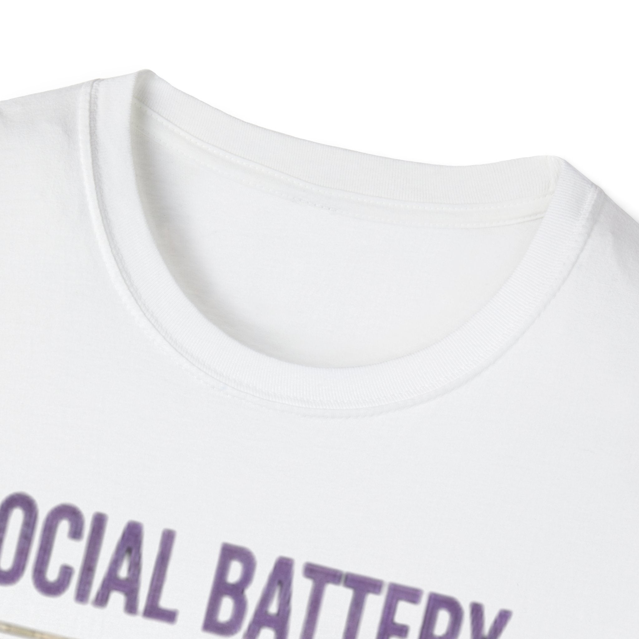 Social Battery Drained Cat T-Shirt | Low Battery Cat Shirt