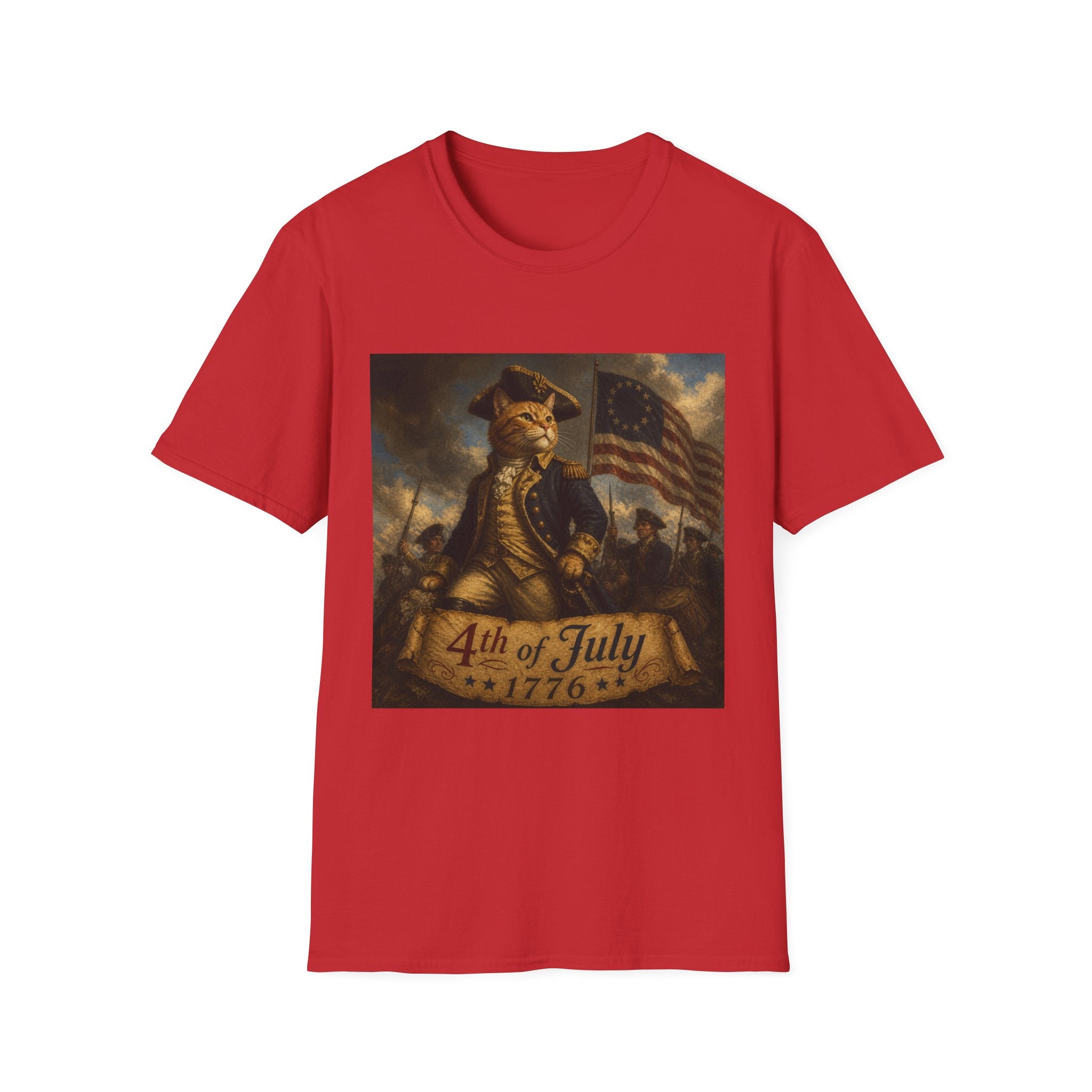4th of July Revolutionary Fox T-Shirt | American Flag, 1776 Patriotic Design
