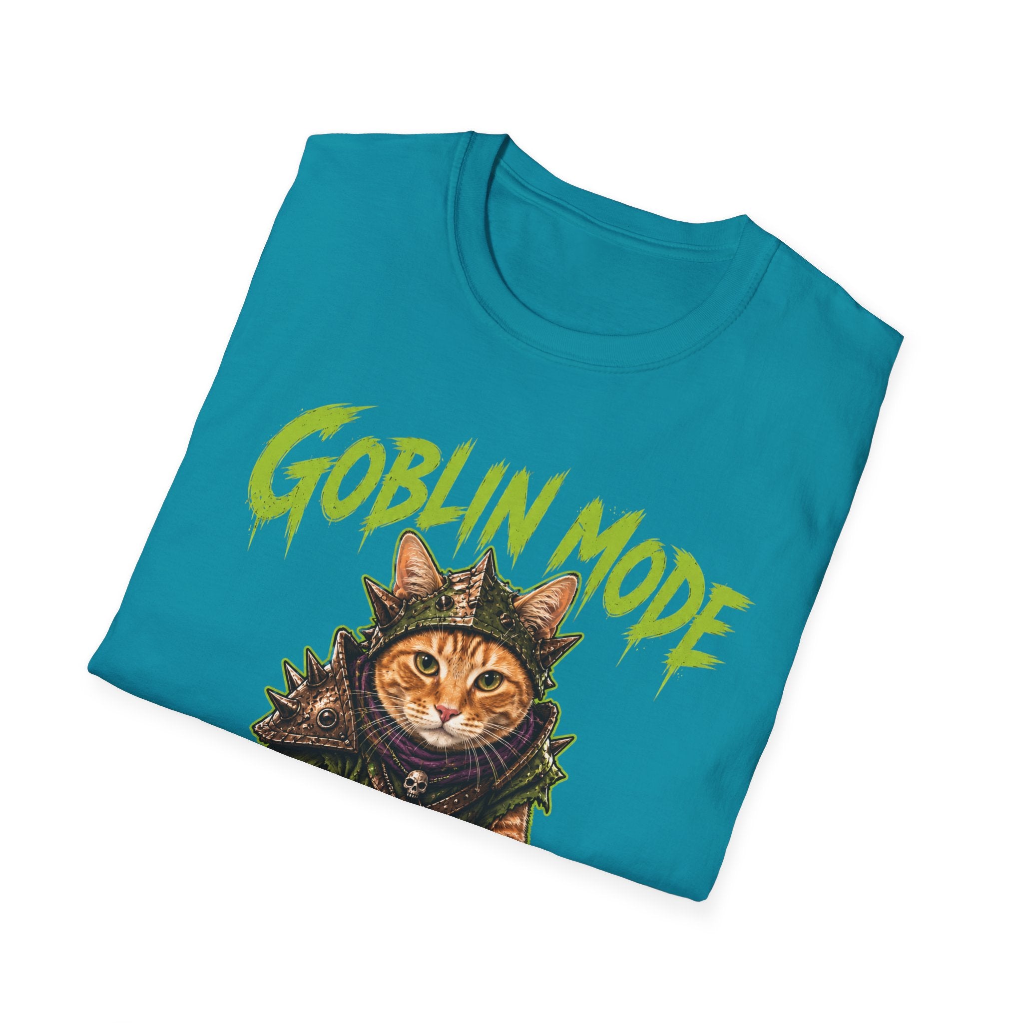 Goblin Mode Activated Cat T-Shirt | Fantasy Cat Illustration, Halloween Vibe