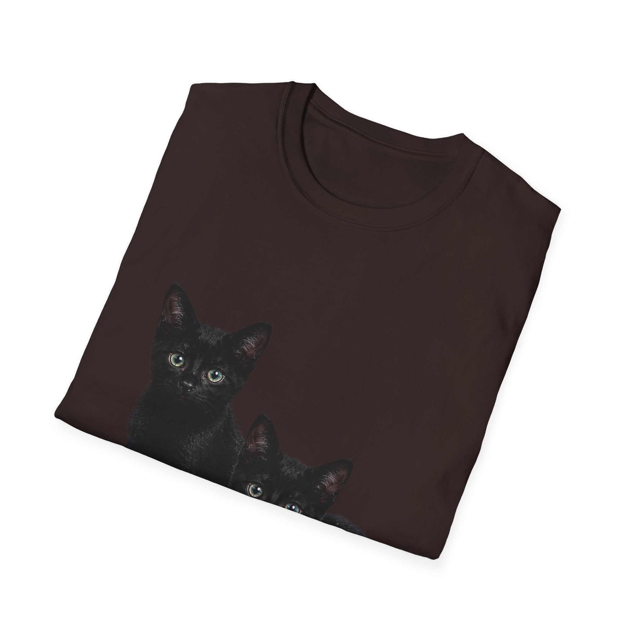 Black Kittens Illustration T-Shirt | Cute Cat Artwork
