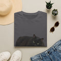 Peeking Black Cat T-Shirt | Minimal Cat Illustration