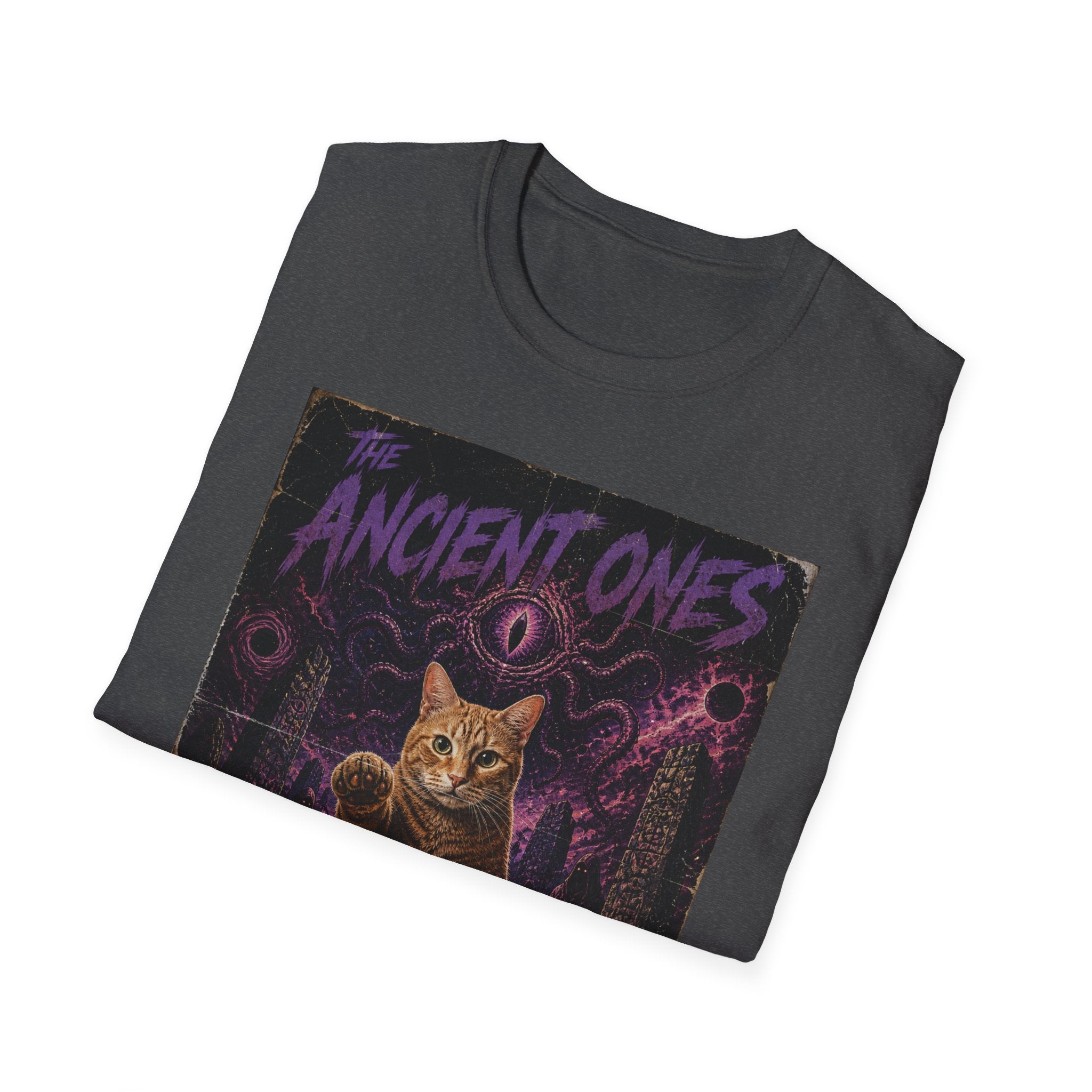 Ancient Ones Cat Horror Poster T-Shirt | Cthulhu Cat Hunger for Treats