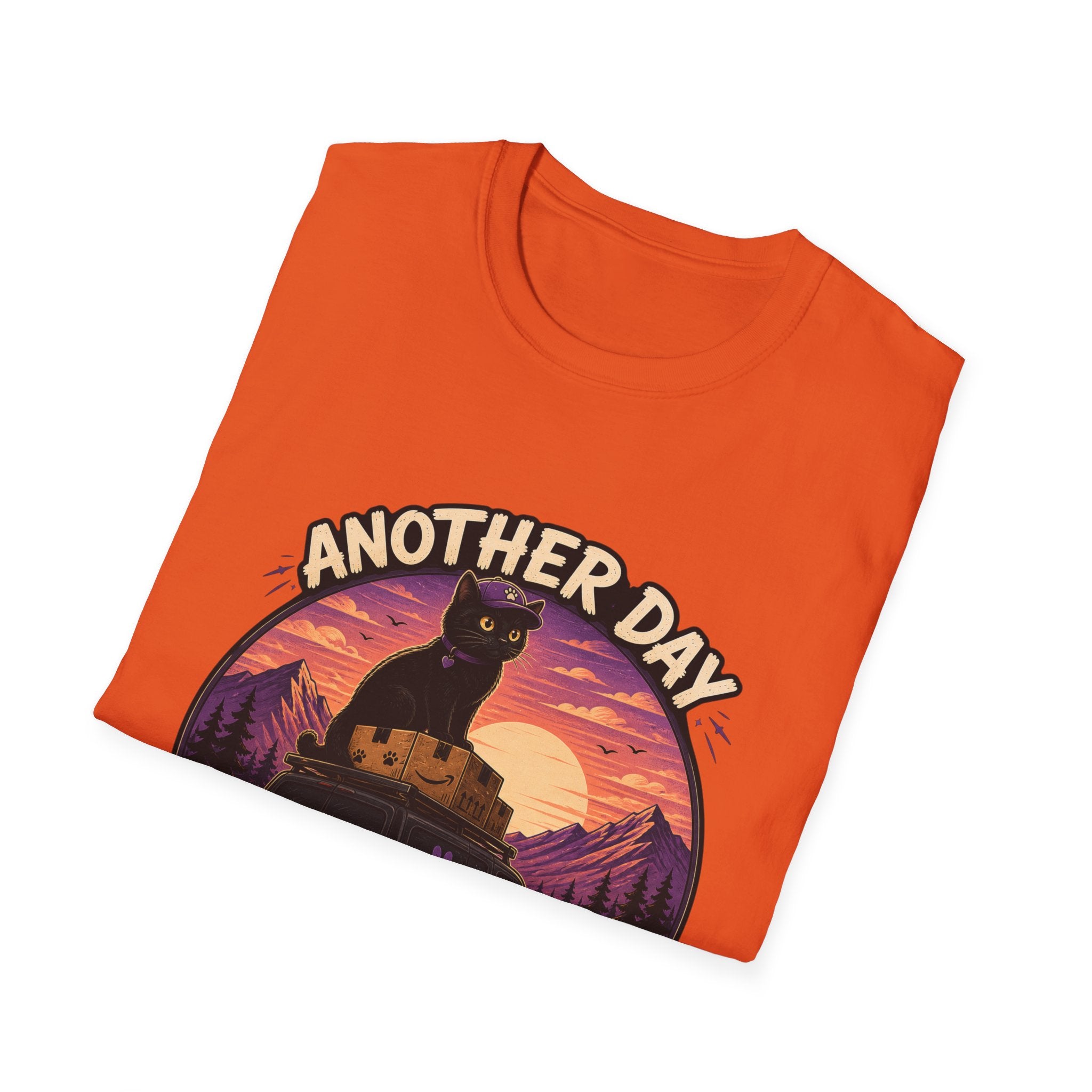 Another Day Another Delivery cat sunset T-Shirt | Delivery Cat Graphic Tee