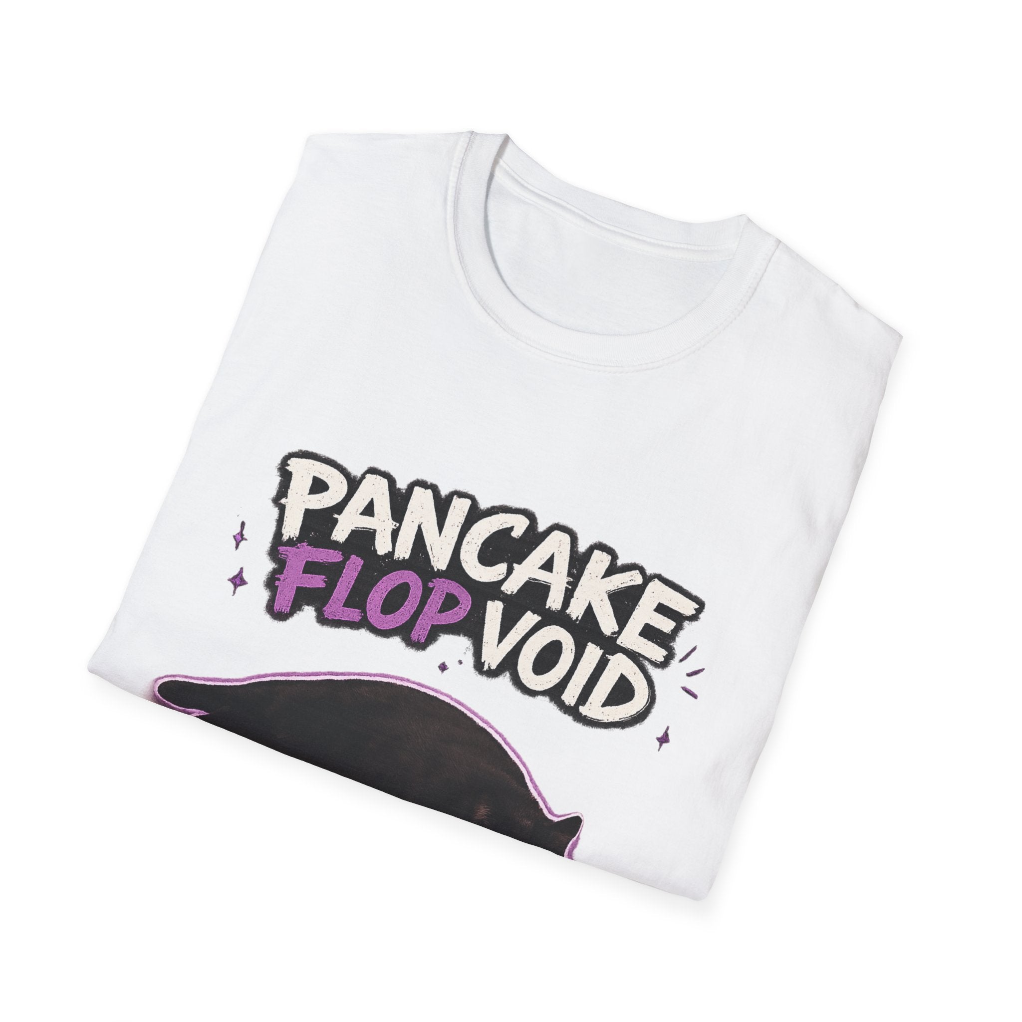 Pancake Flop Void cat graphic T-Shirt | no bones no thoughts just flop