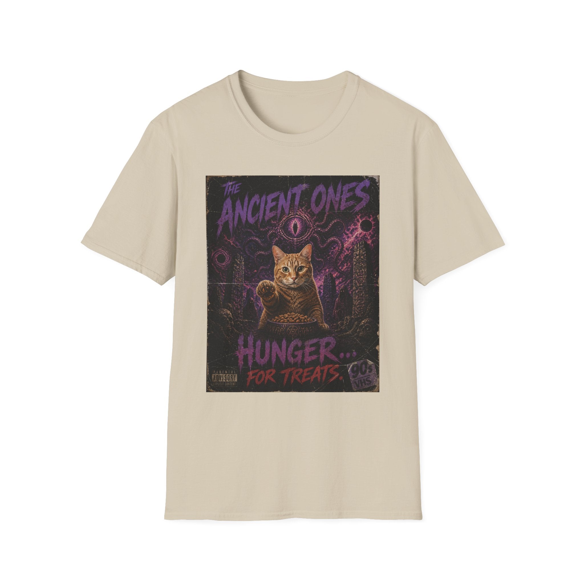Ancient Ones Cat Horror Poster T-Shirt | Cthulhu Cat Hunger for Treats