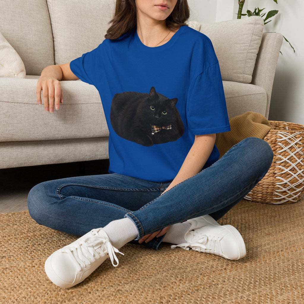 Peeking Black Cat T-Shirt | Minimal Cat Illustration