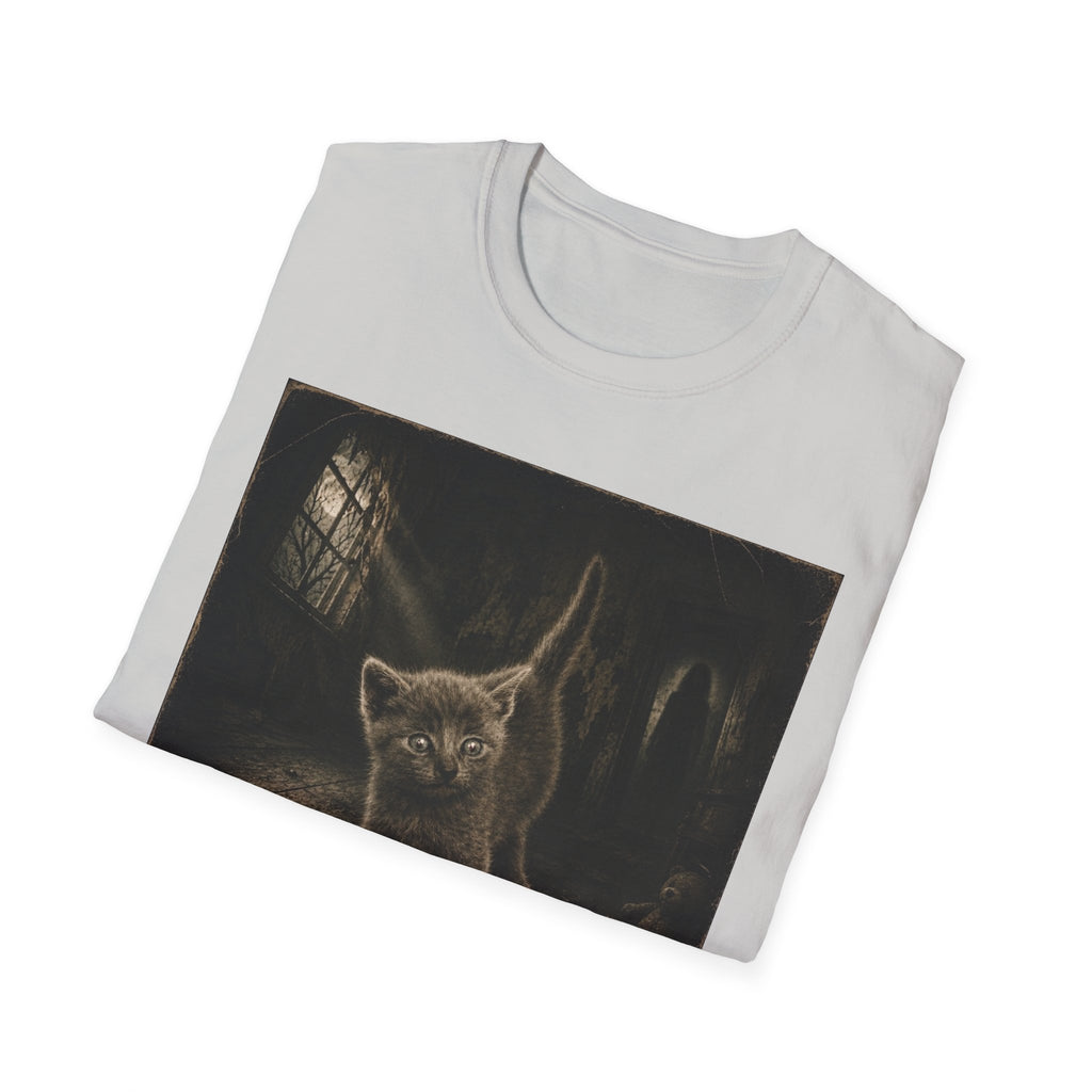 Gray Spooky Cat T-Shirt | Halloween Cat Shirt