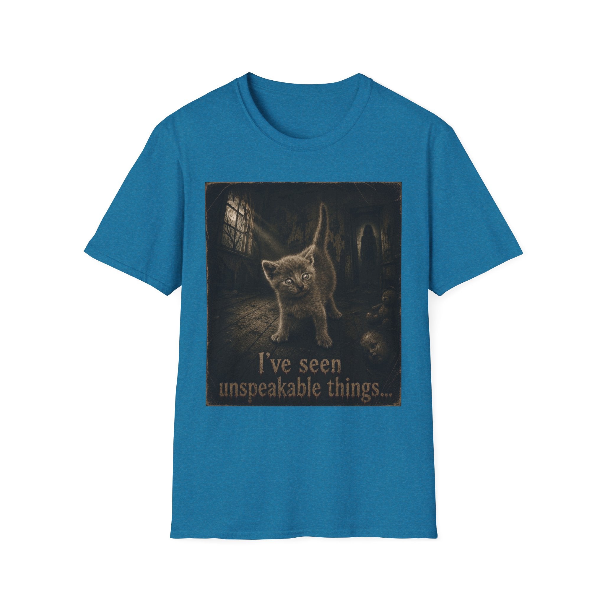 Gray Spooky Cat T-Shirt | Halloween Cat Shirt