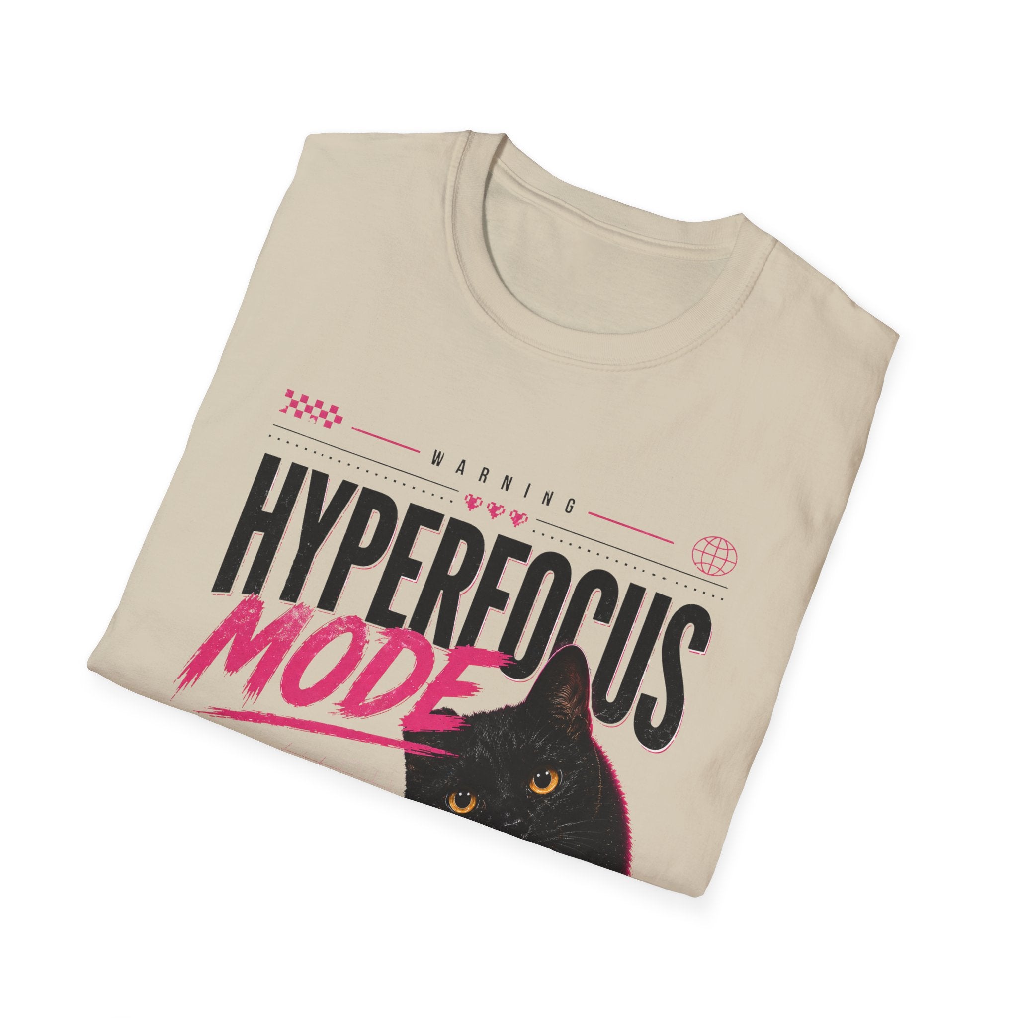 Hyperfocus Mode Cat T-Shirt | Cute Black Cat Graphic Tee