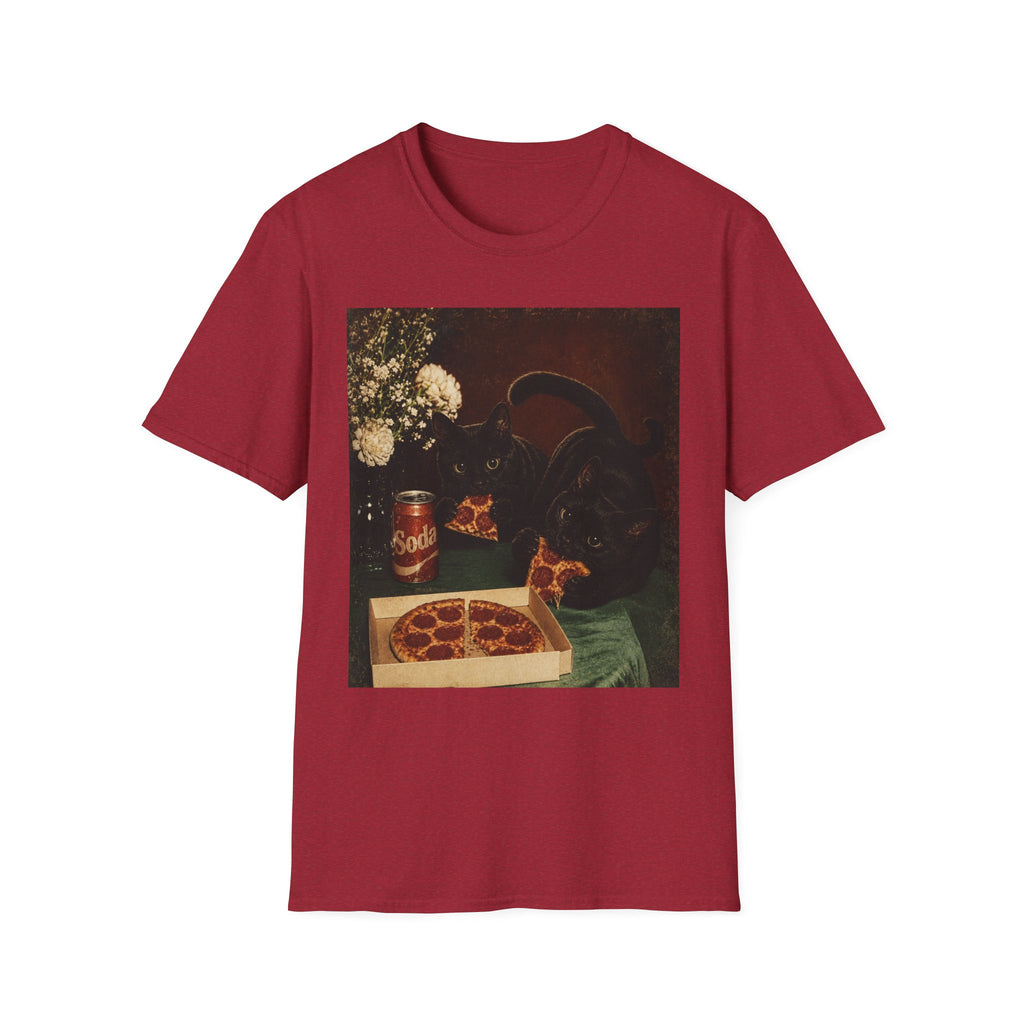 Black Cat Still Life T-Shirt | Vintage Floral, Candlelit Table