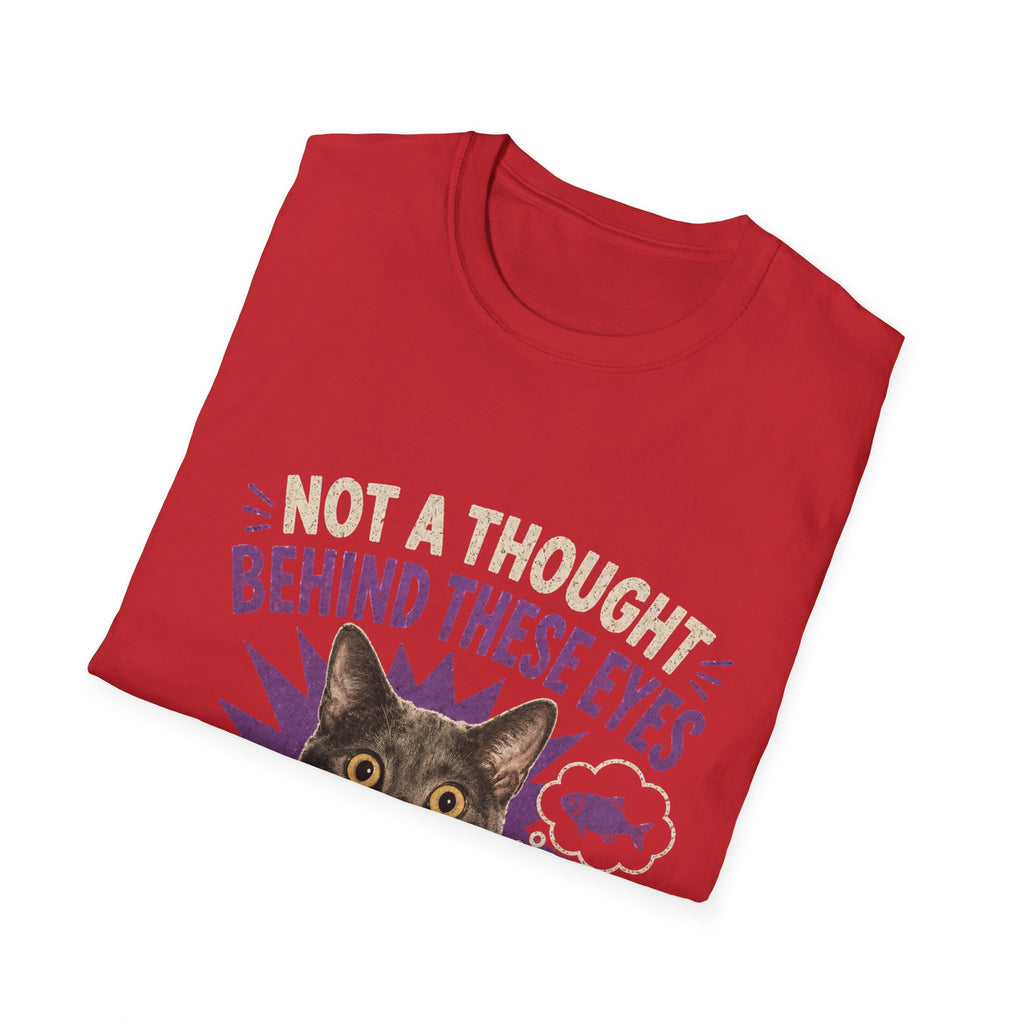 Not a Thought Behind These Eyes Cat T-Shirt | Funny Cat Face Tee