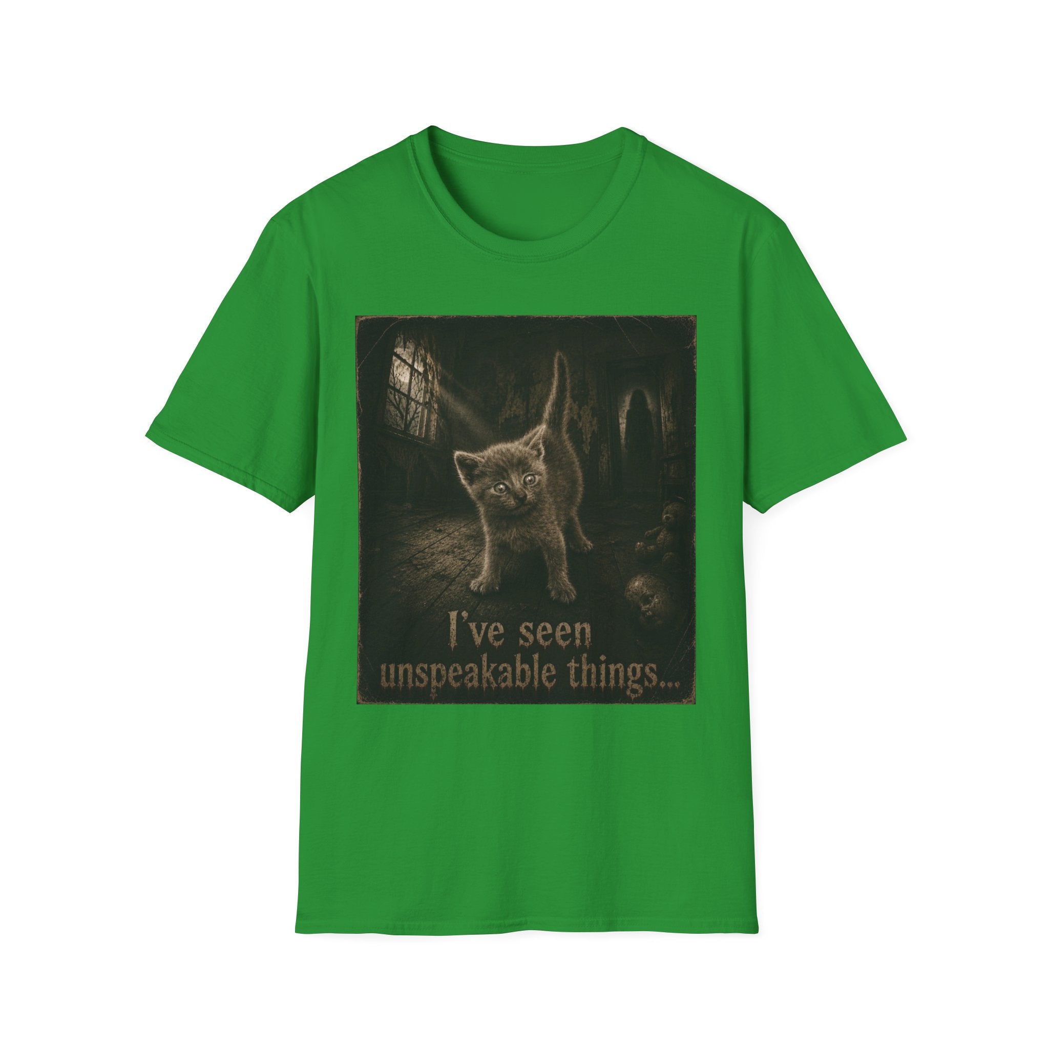 Gray Spooky Cat T-Shirt | Halloween Cat Shirt