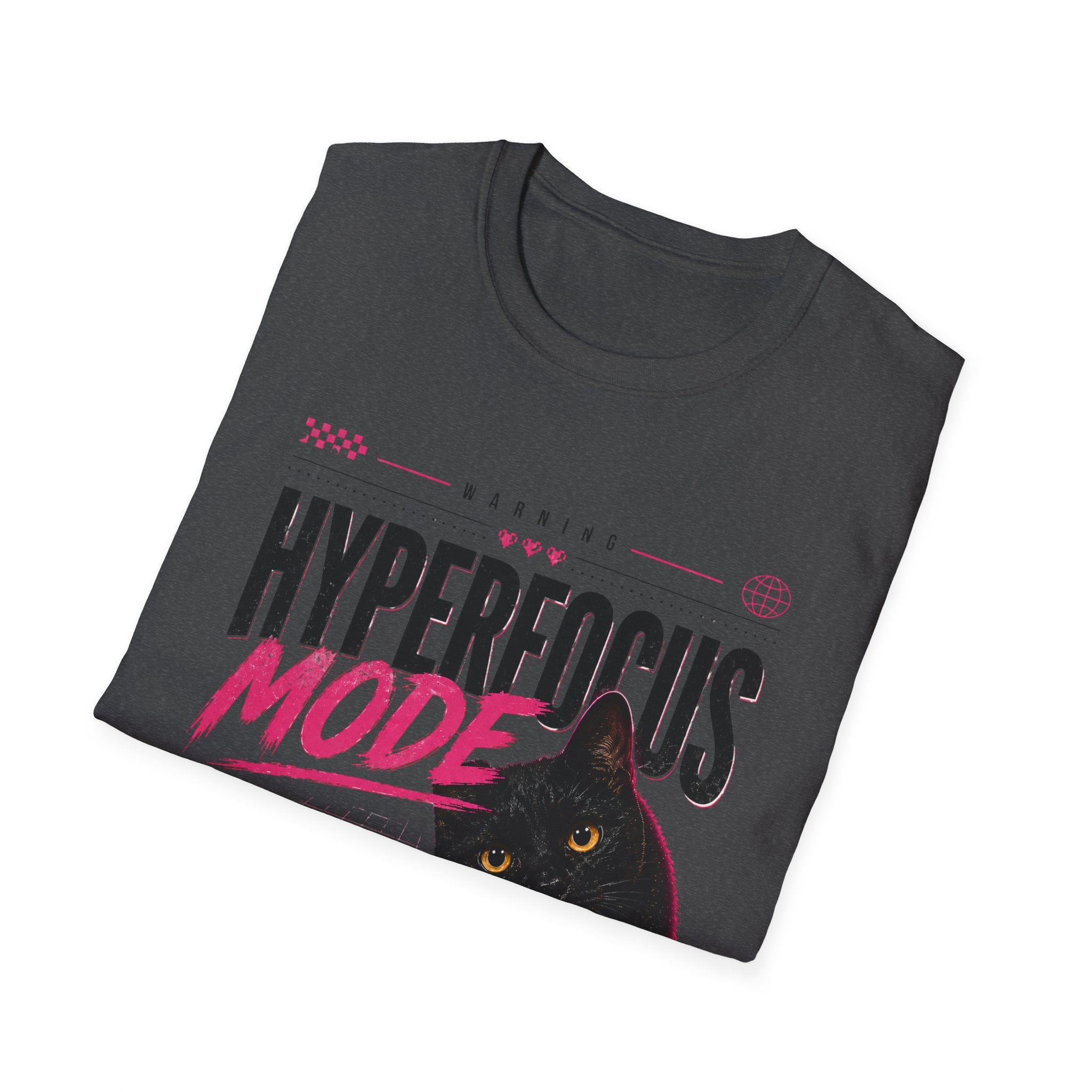 Hyperfocus Mode Cat T-Shirt | Cute Black Cat Graphic Tee