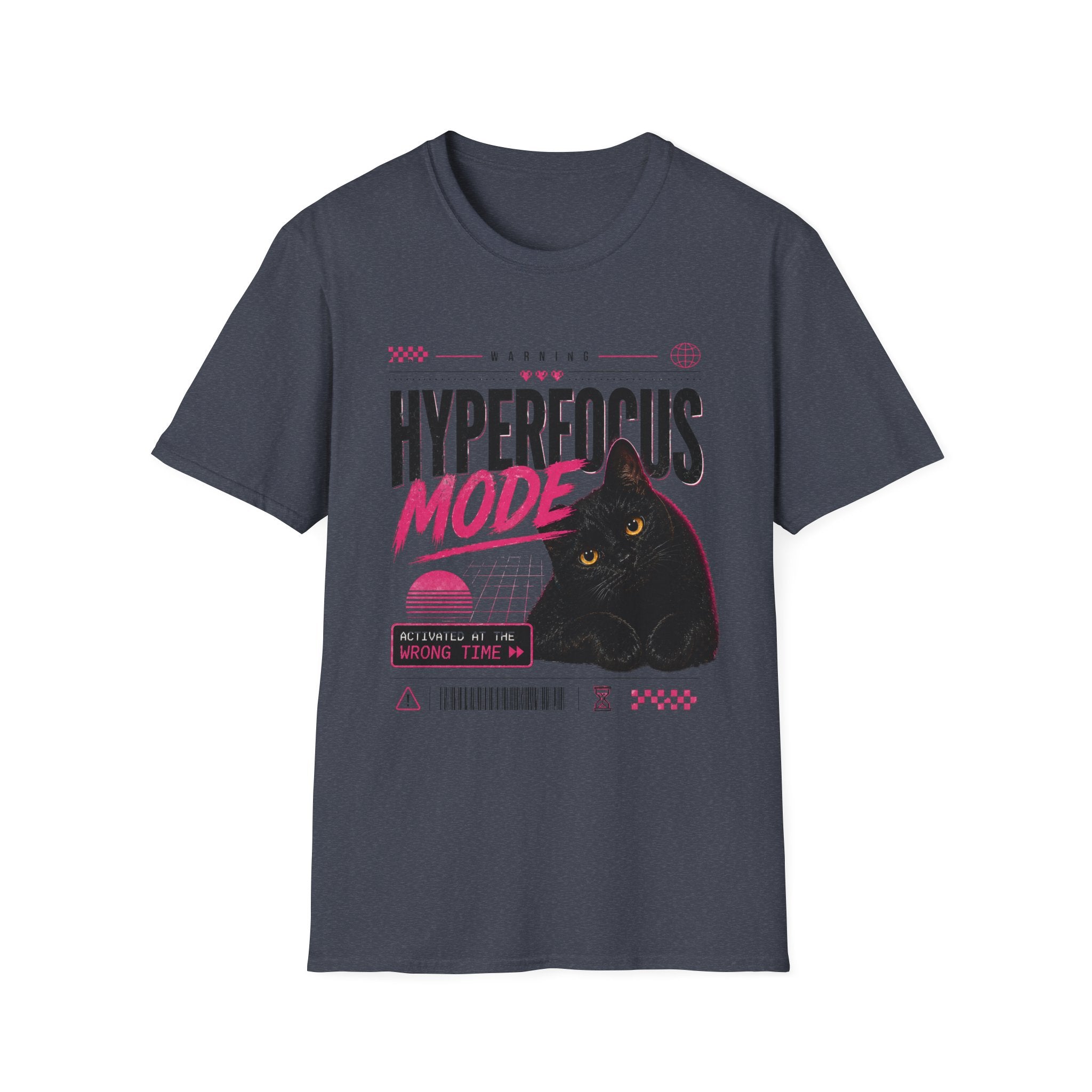 Hyperfocus Mode Cat T-Shirt | Cute Black Cat Graphic Tee