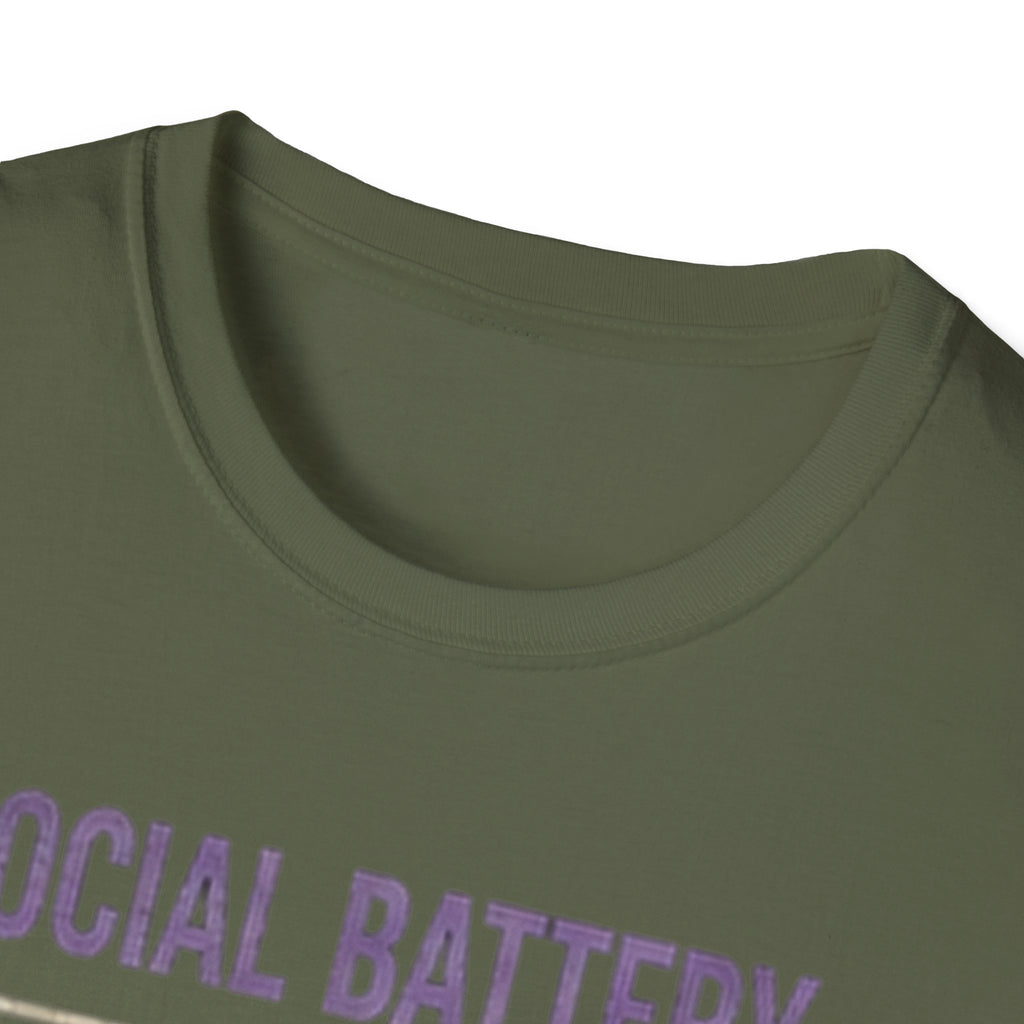 Social Battery Drained Cat T-Shirt | Low Battery Cat Shirt