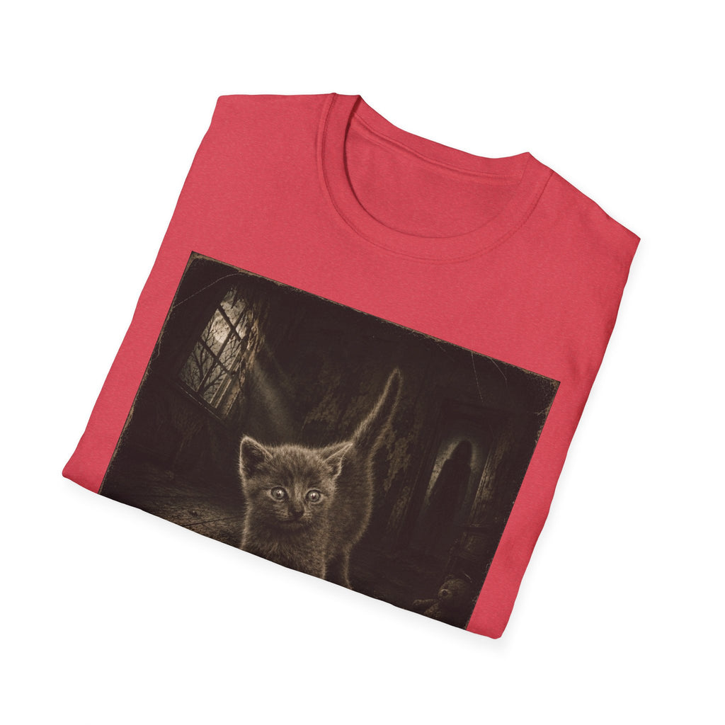 Gray Spooky Cat T-Shirt | Halloween Cat Shirt