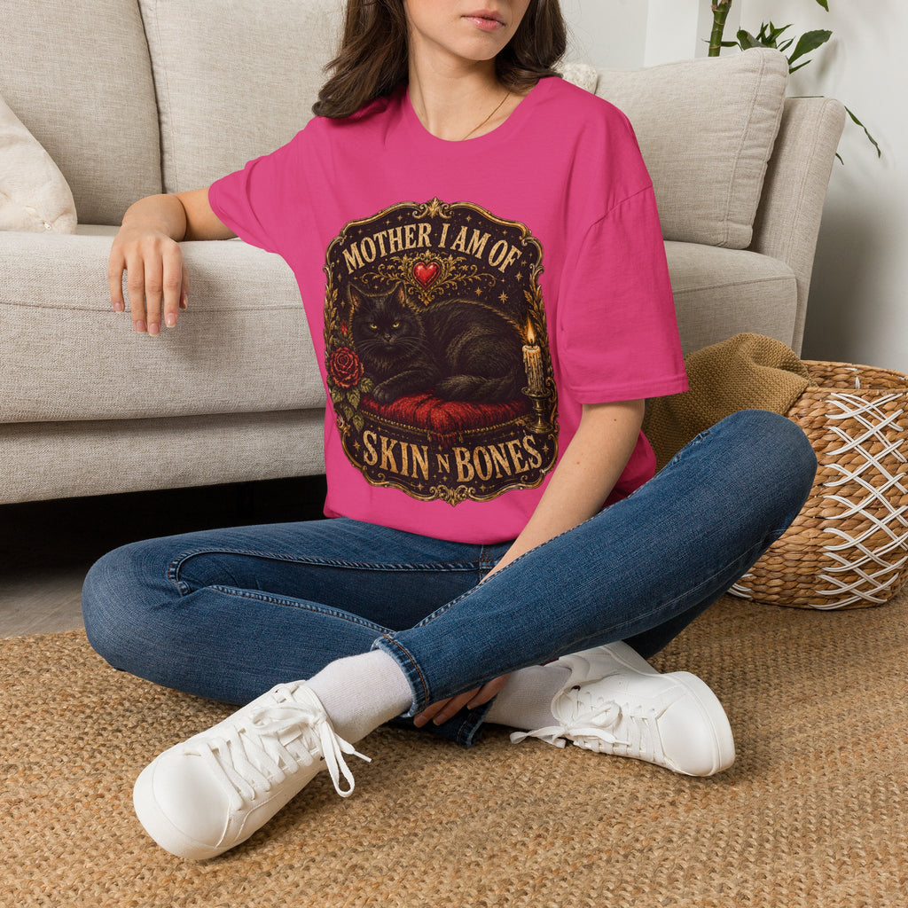 Mother I Am Of... Cat Skull Gothic T-Shirt | Black Cat, Rose, Candle