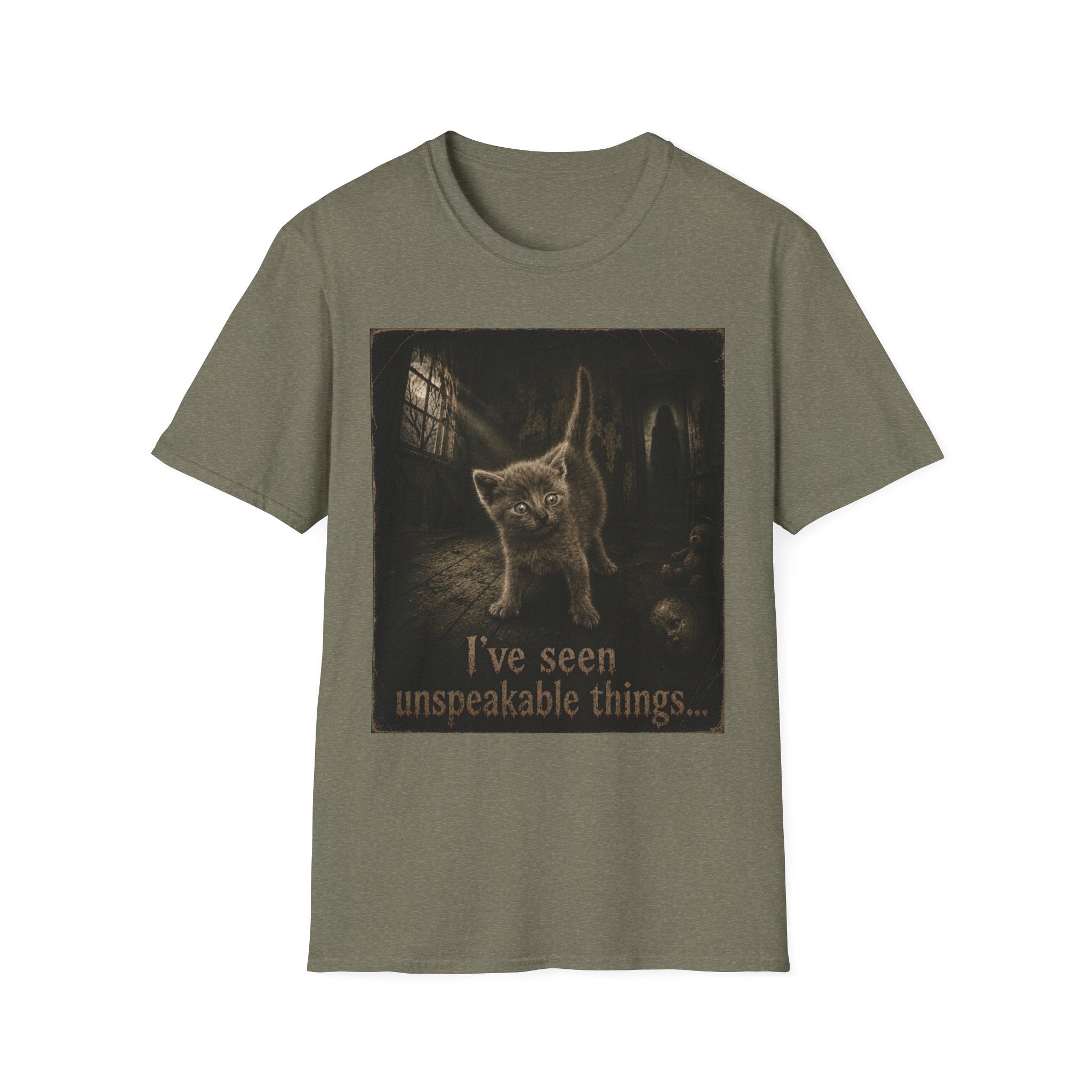 Gray Spooky Cat T-Shirt | Halloween Cat Shirt