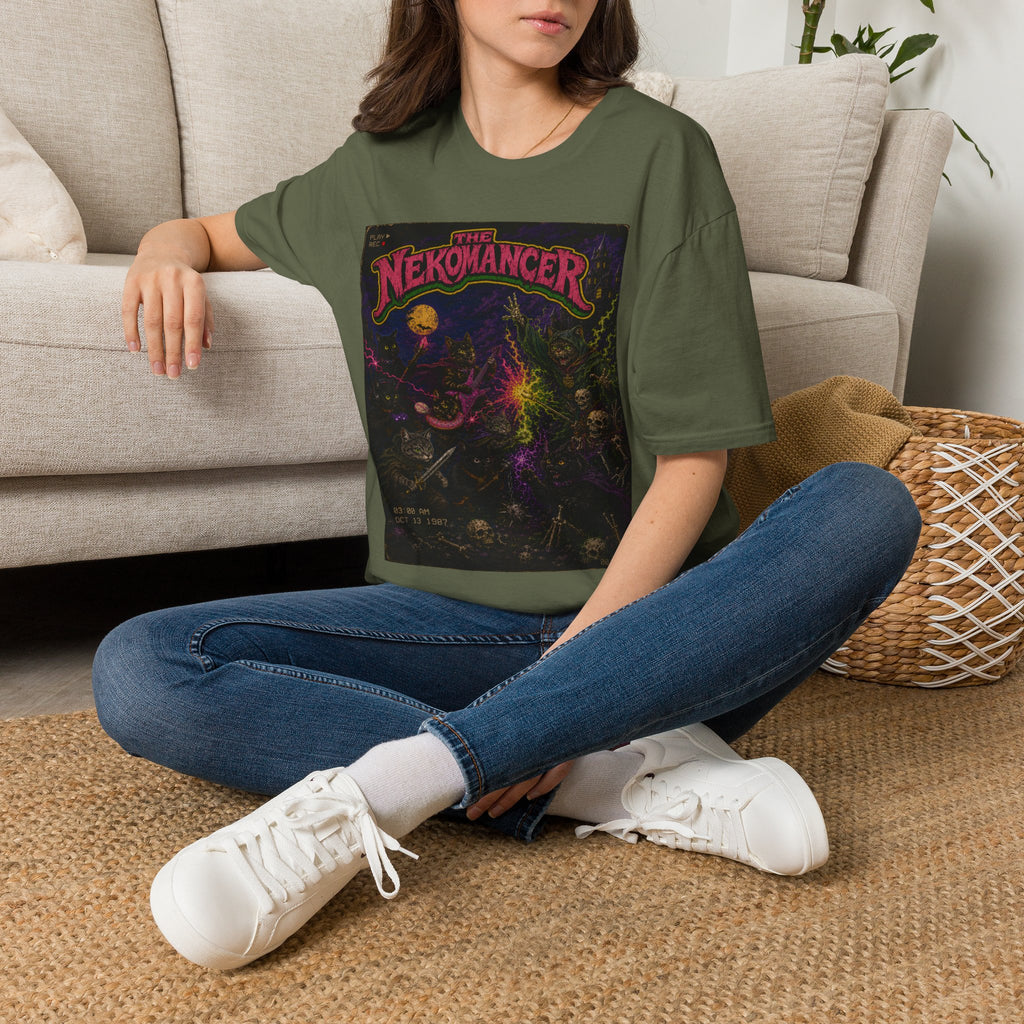 The Nekomancer T-Shirt | Cat Mage Spellbook Illustration