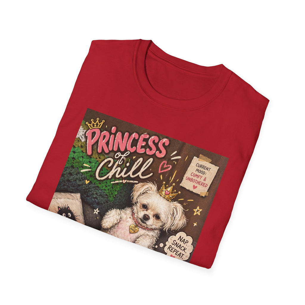 Princess and Chill Maltese Dog T-Shirt | Cute Dog Illustration