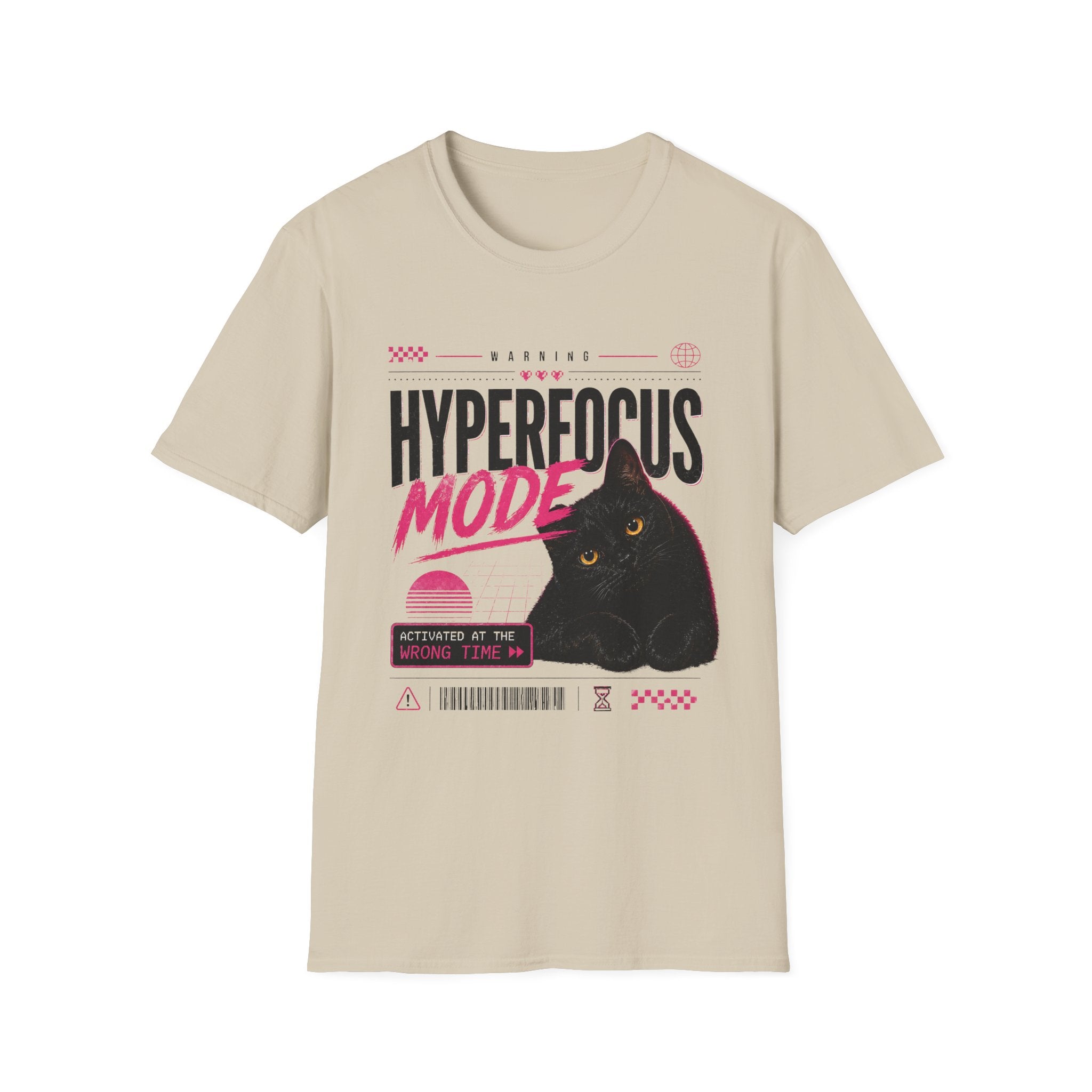 Hyperfocus Mode Cat T-Shirt | Cute Black Cat Graphic Tee