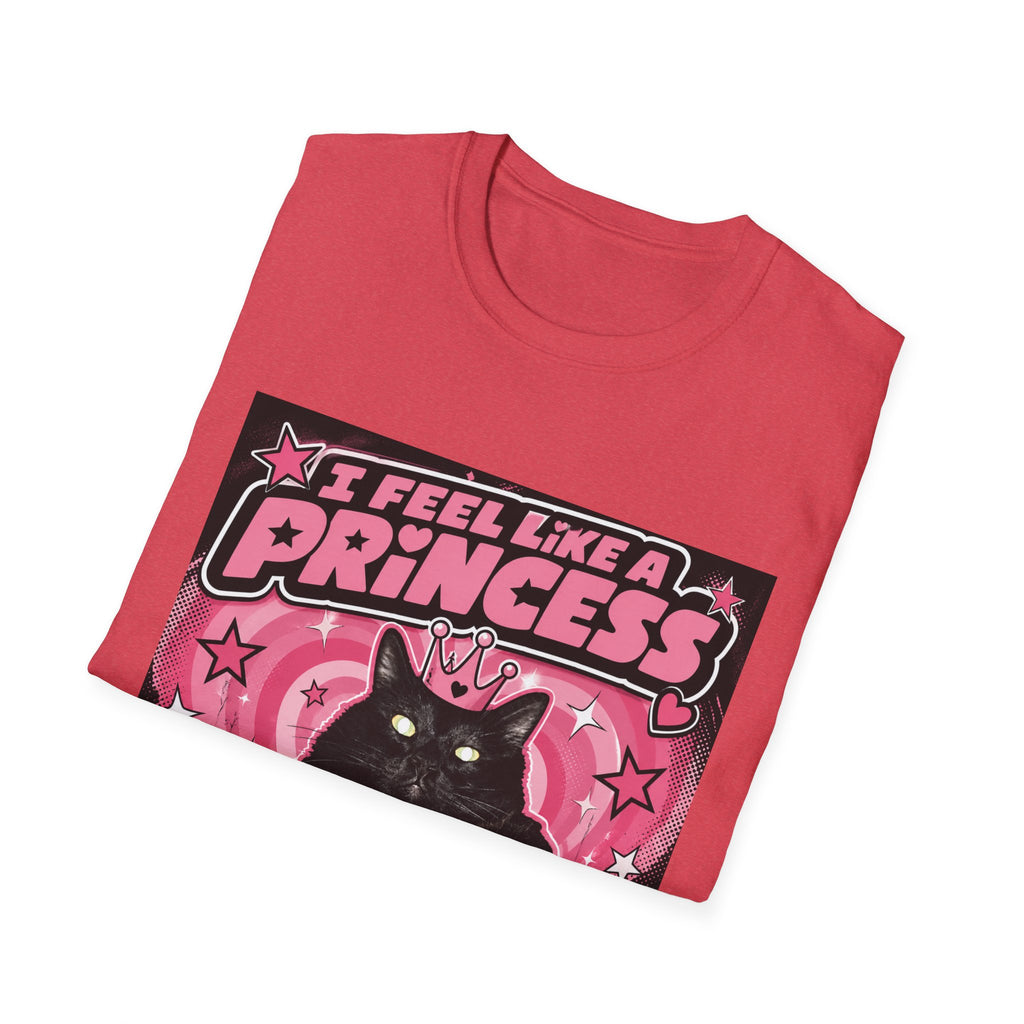 I Feel Like a Princess cat T-Shirt | Black Cat, Pink Retro Design