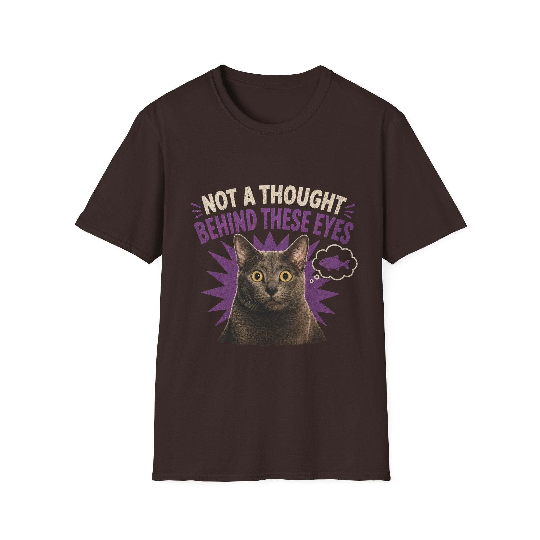Not a Thought Behind These Eyes Cat T-Shirt | Funny Cat Face Tee