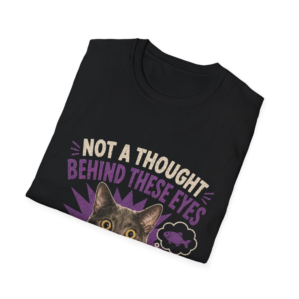 Not a Thought Behind These Eyes Cat T-Shirt | Funny Cat Face Tee