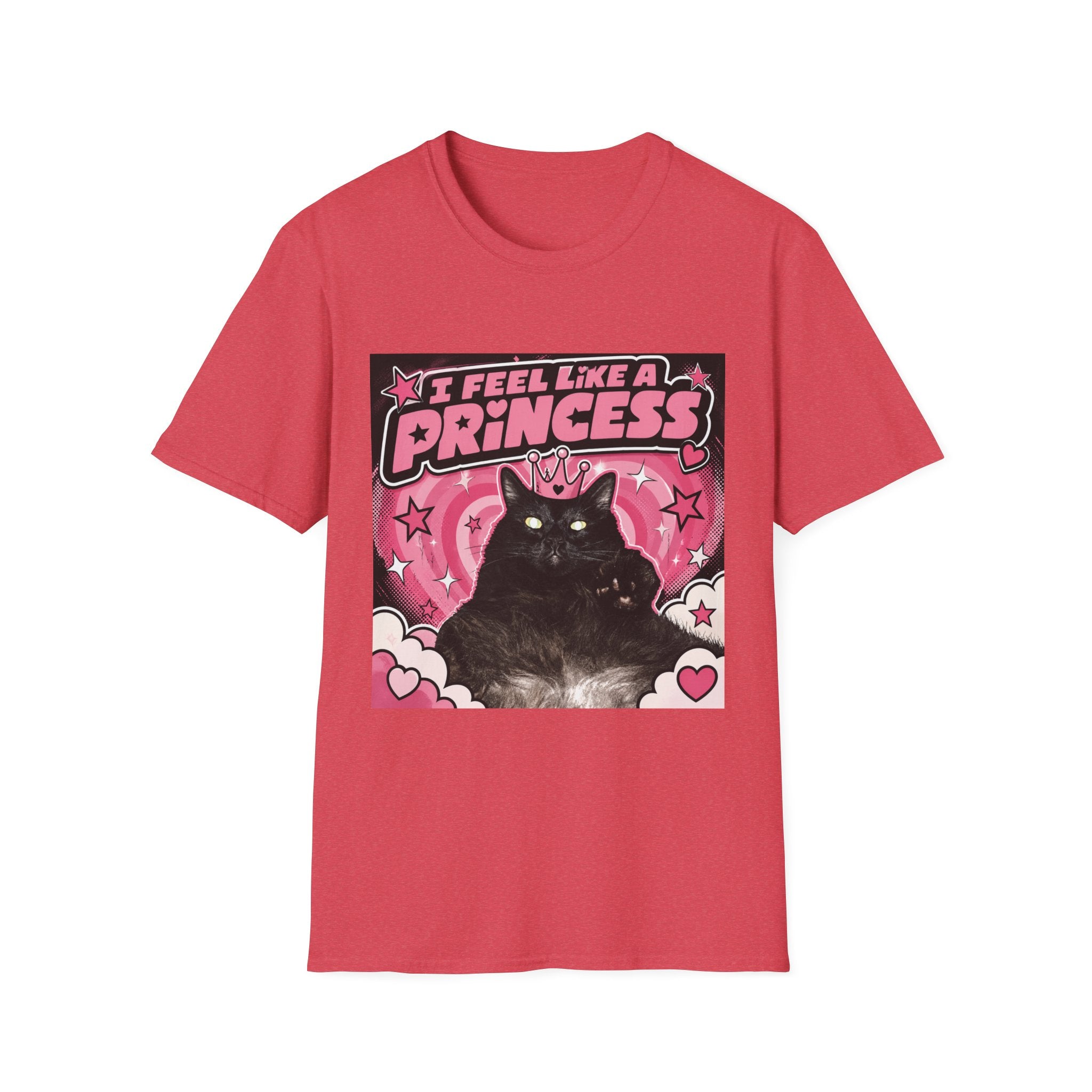I Feel Like a Princess cat T-Shirt | Black Cat, Pink Retro Design