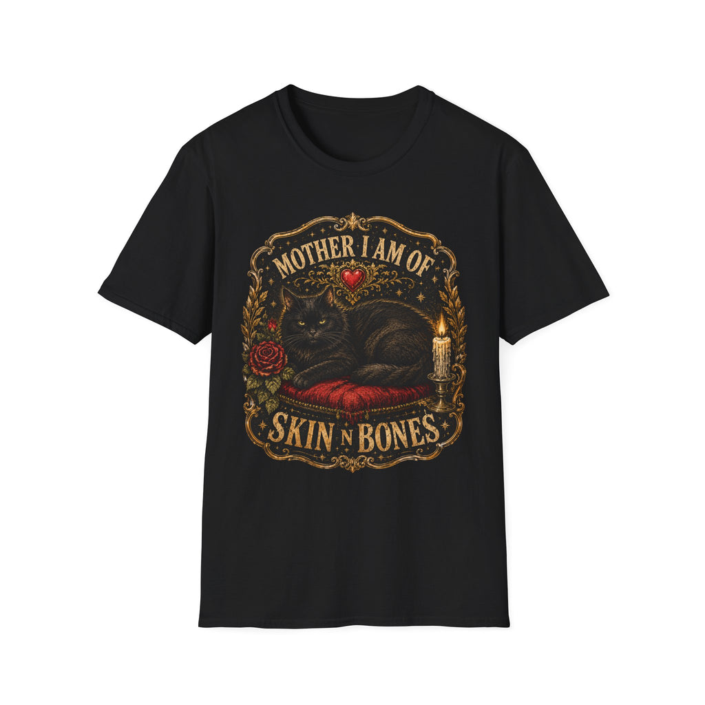 Mother I Am Of... Cat Skull Gothic T-Shirt | Black Cat, Rose, Candle