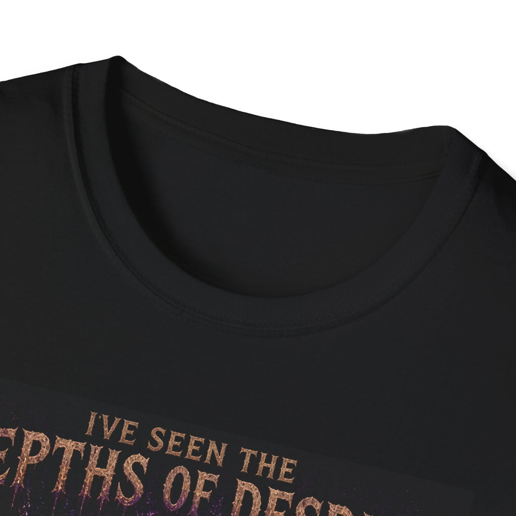 Depths of Despair Cat with Cheese, T-Shirt | Cat Illustration, Funny Quote