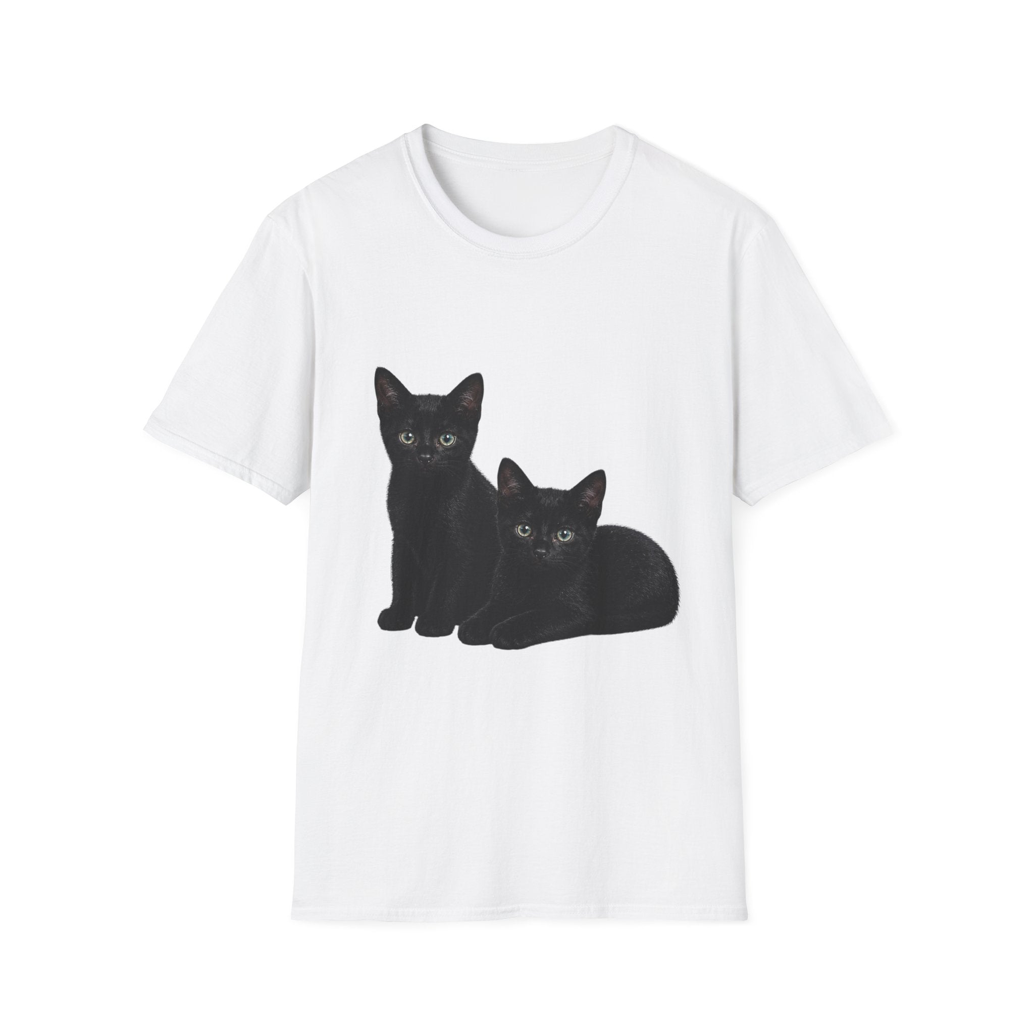 Black Kittens Illustration T-Shirt | Cute Cat Artwork