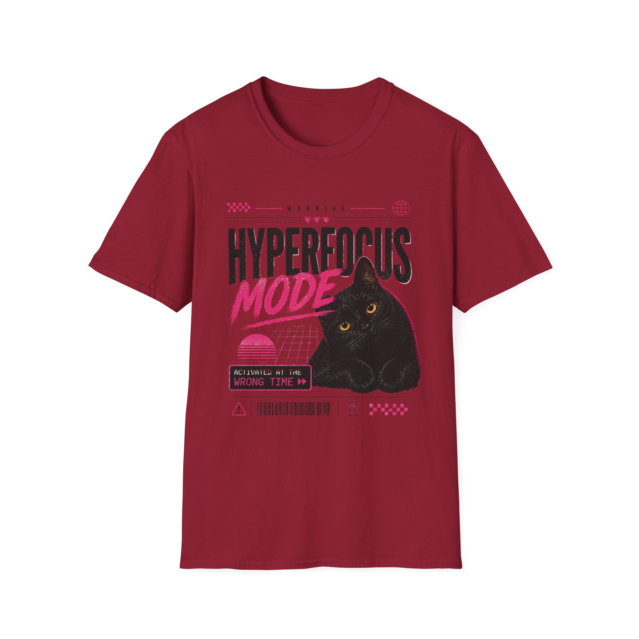 Hyperfocus Mode Cat T-Shirt | Cute Black Cat Graphic Tee