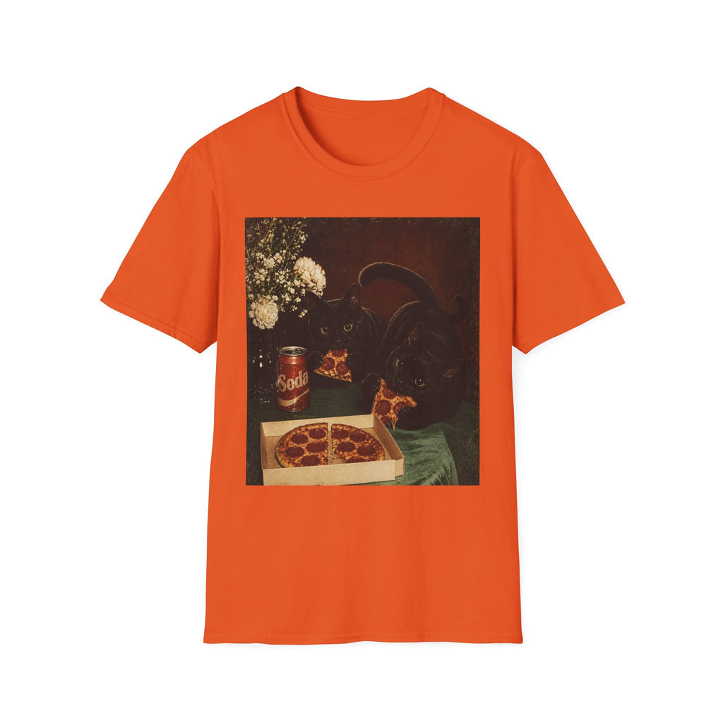Black Cat Still Life T-Shirt | Vintage Floral, Candlelit Table