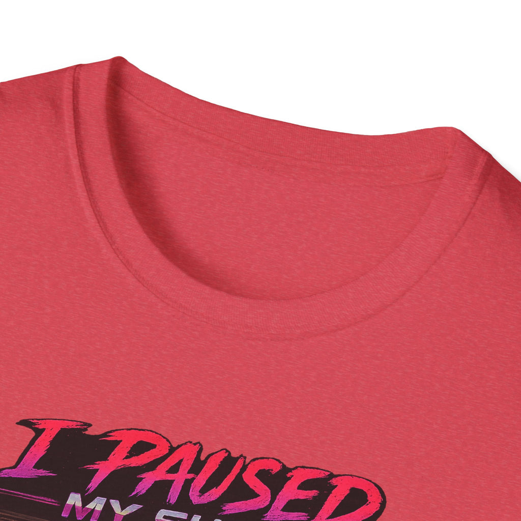 I Paused My Show Cat Watching Graphic T-Shirt | Retro Synthwave TV Design