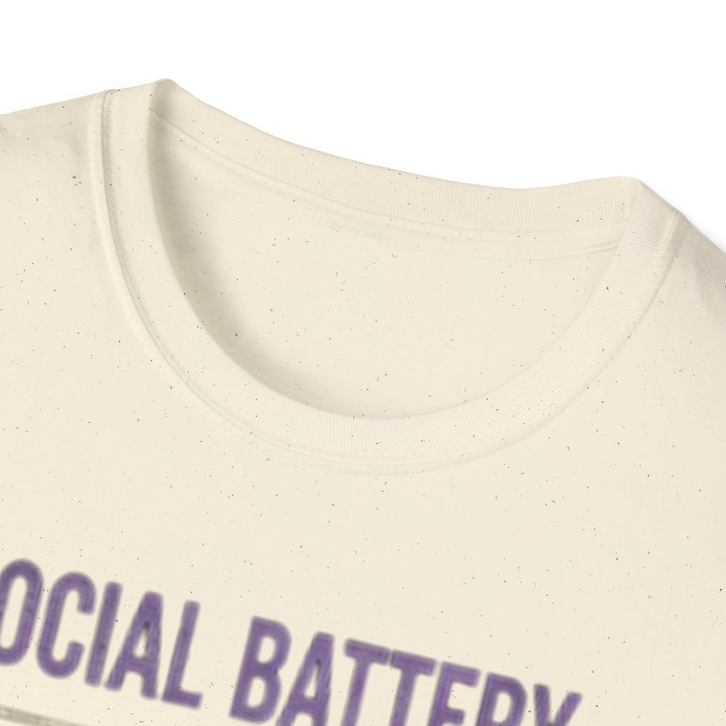 Social Battery Drained Cat T-Shirt | Low Battery Cat Shirt