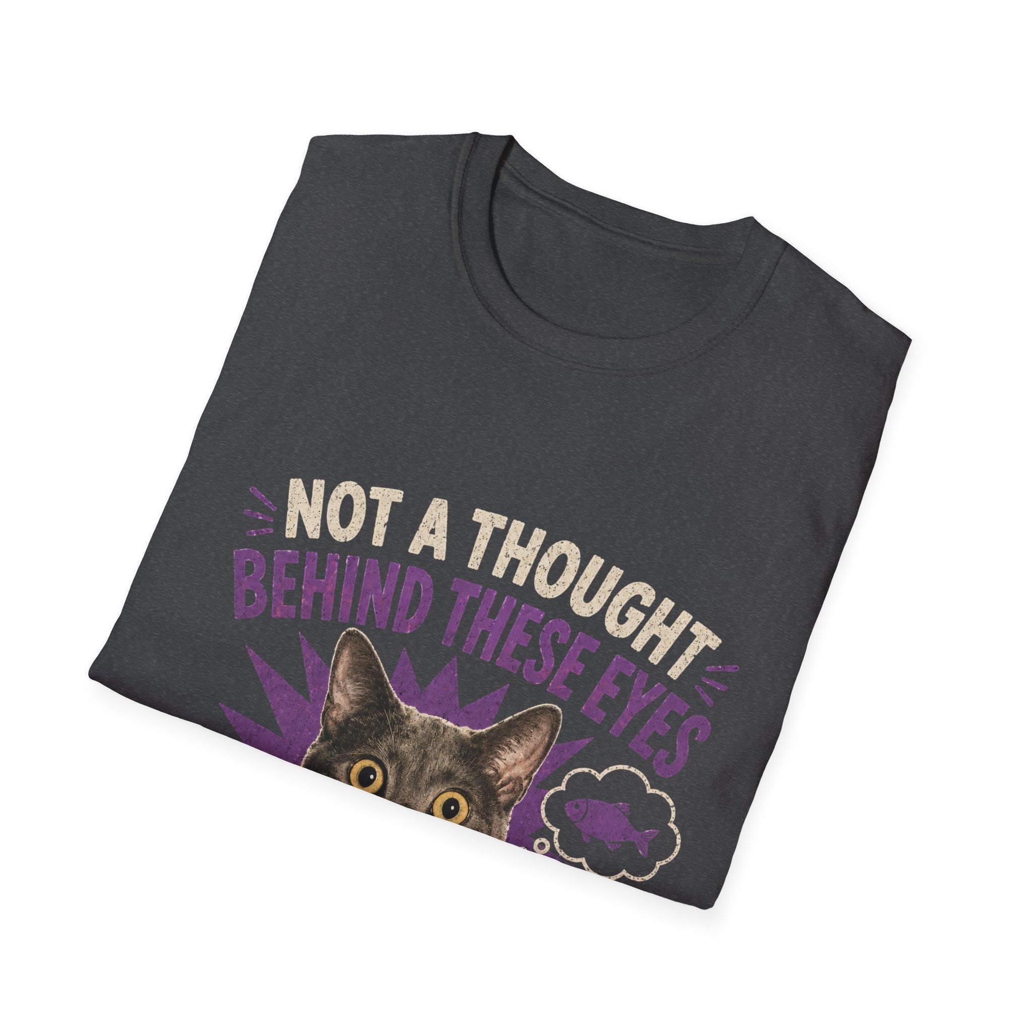 Not a Thought Behind These Eyes Cat T-Shirt | Funny Cat Face Tee