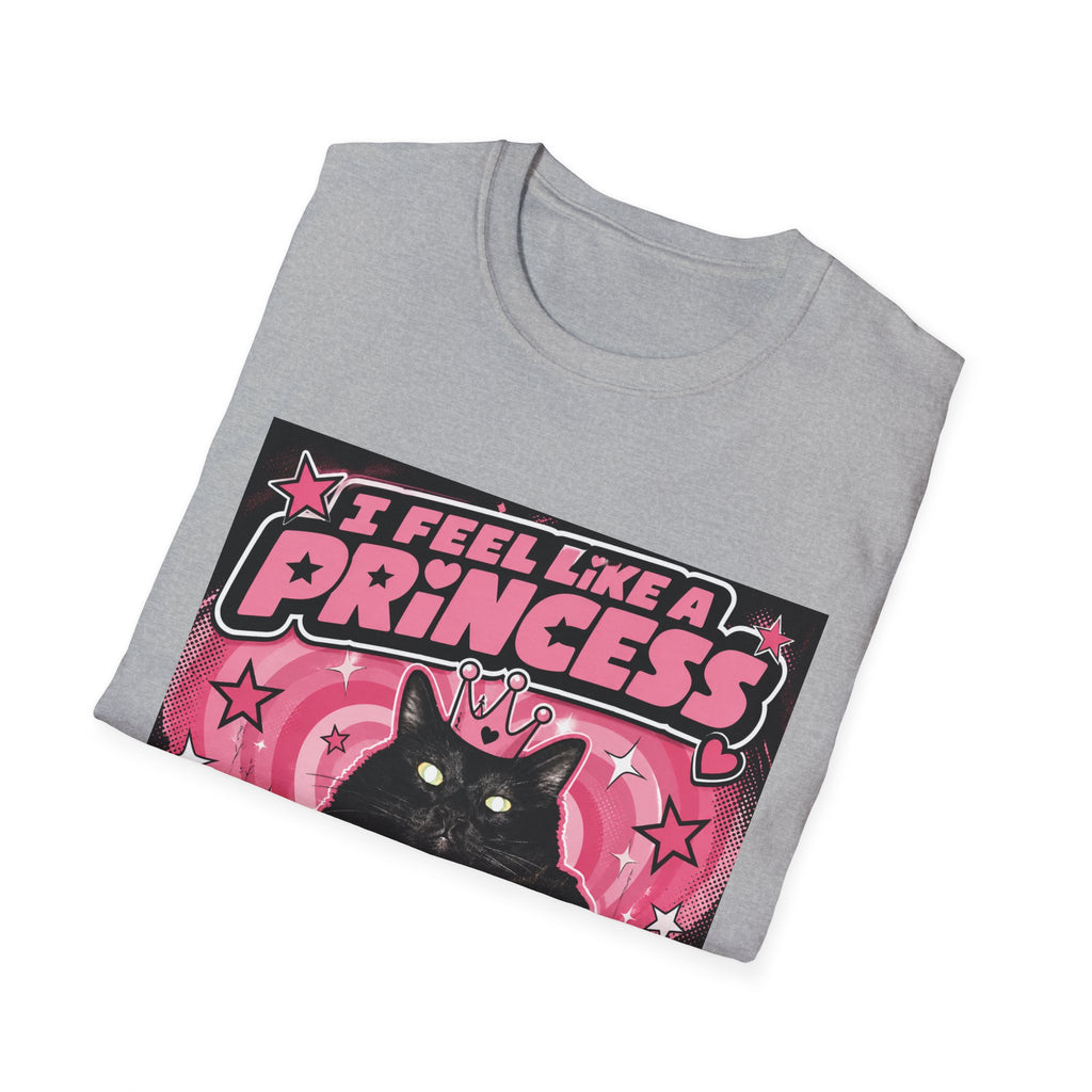 I Feel Like a Princess cat T-Shirt | Black Cat, Pink Retro Design