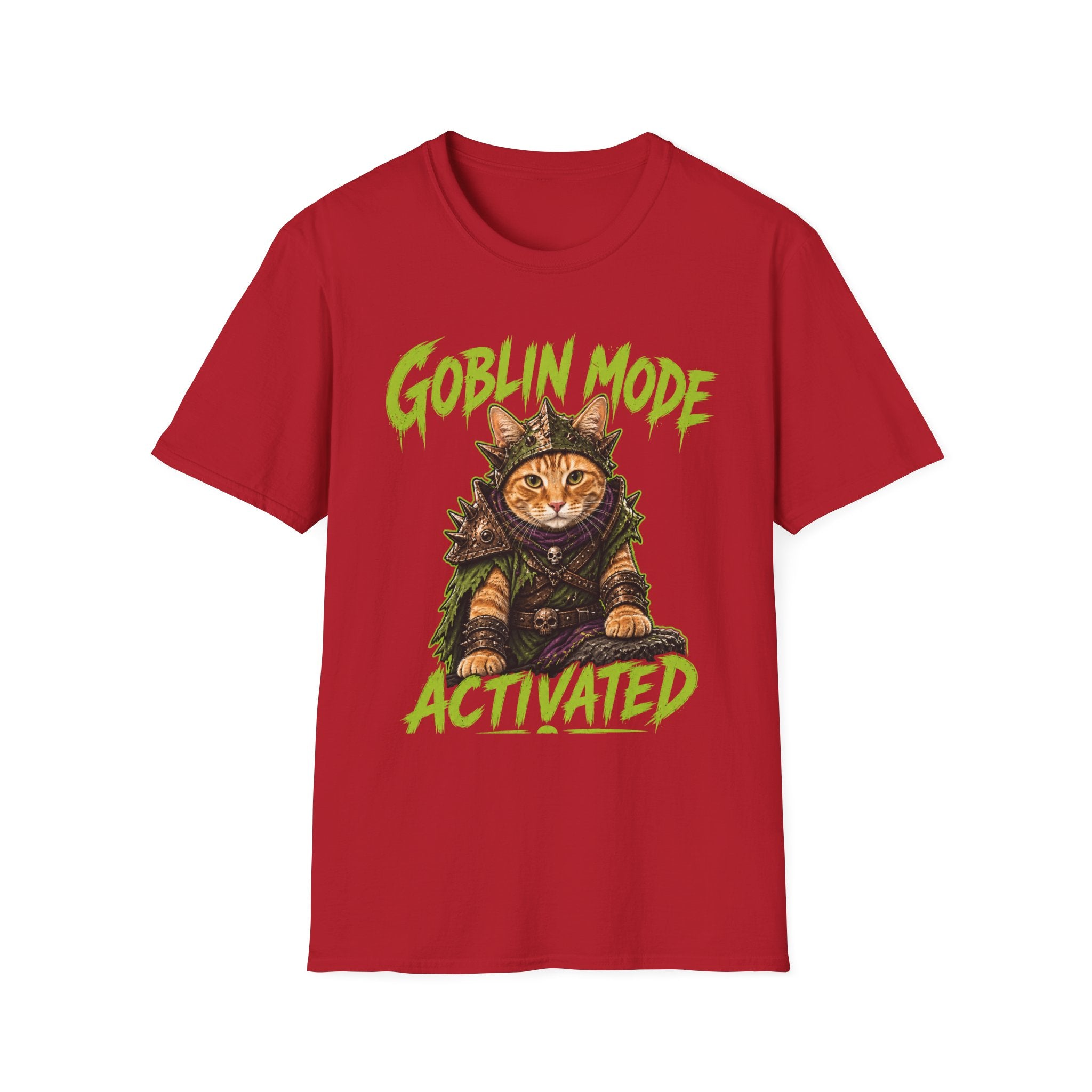 Goblin Mode Activated Cat T-Shirt | Fantasy Cat Illustration, Halloween Vibe