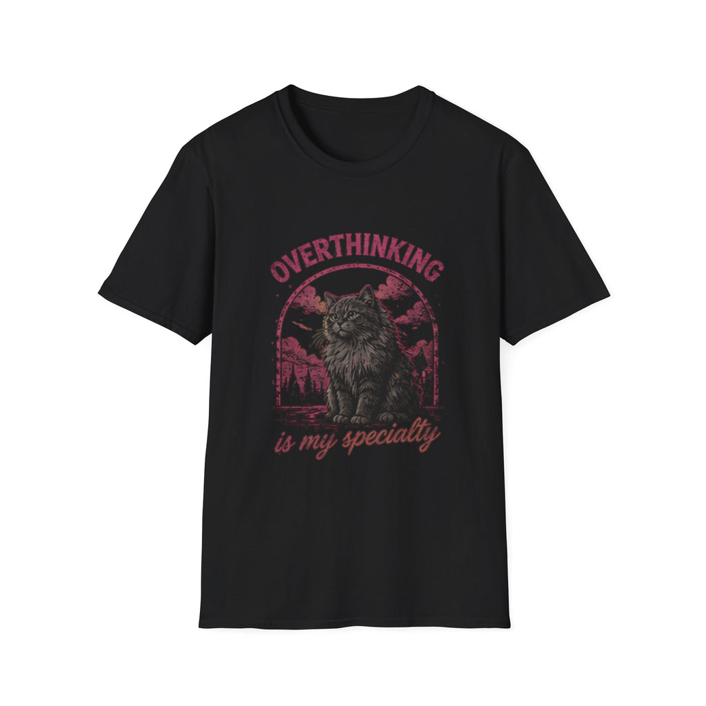 Overthinking Is My Specialty cat shirt | T-Shirt, vintage cat graphic