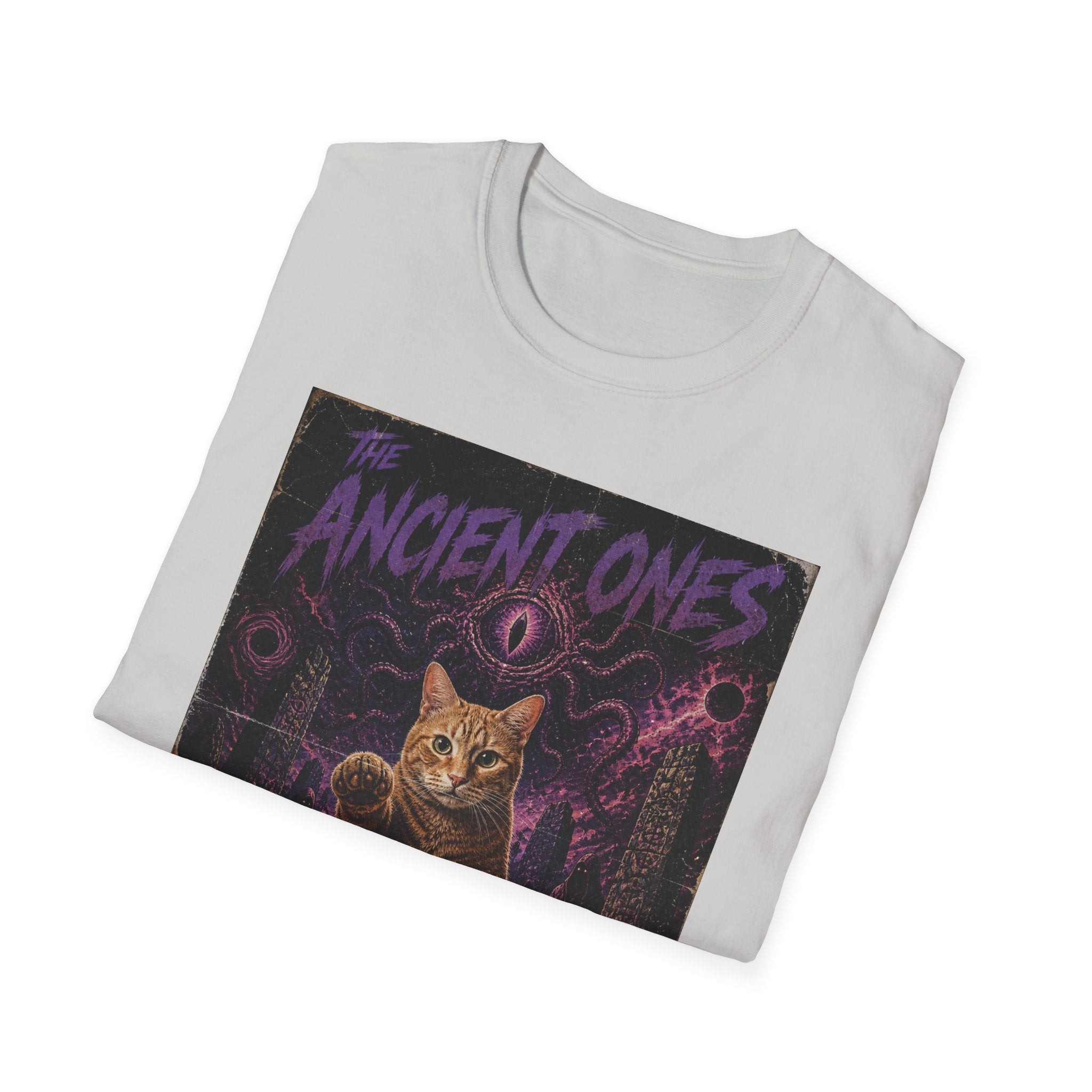Ancient Ones Cat Horror Poster T-Shirt | Cthulhu Cat Hunger for Treats