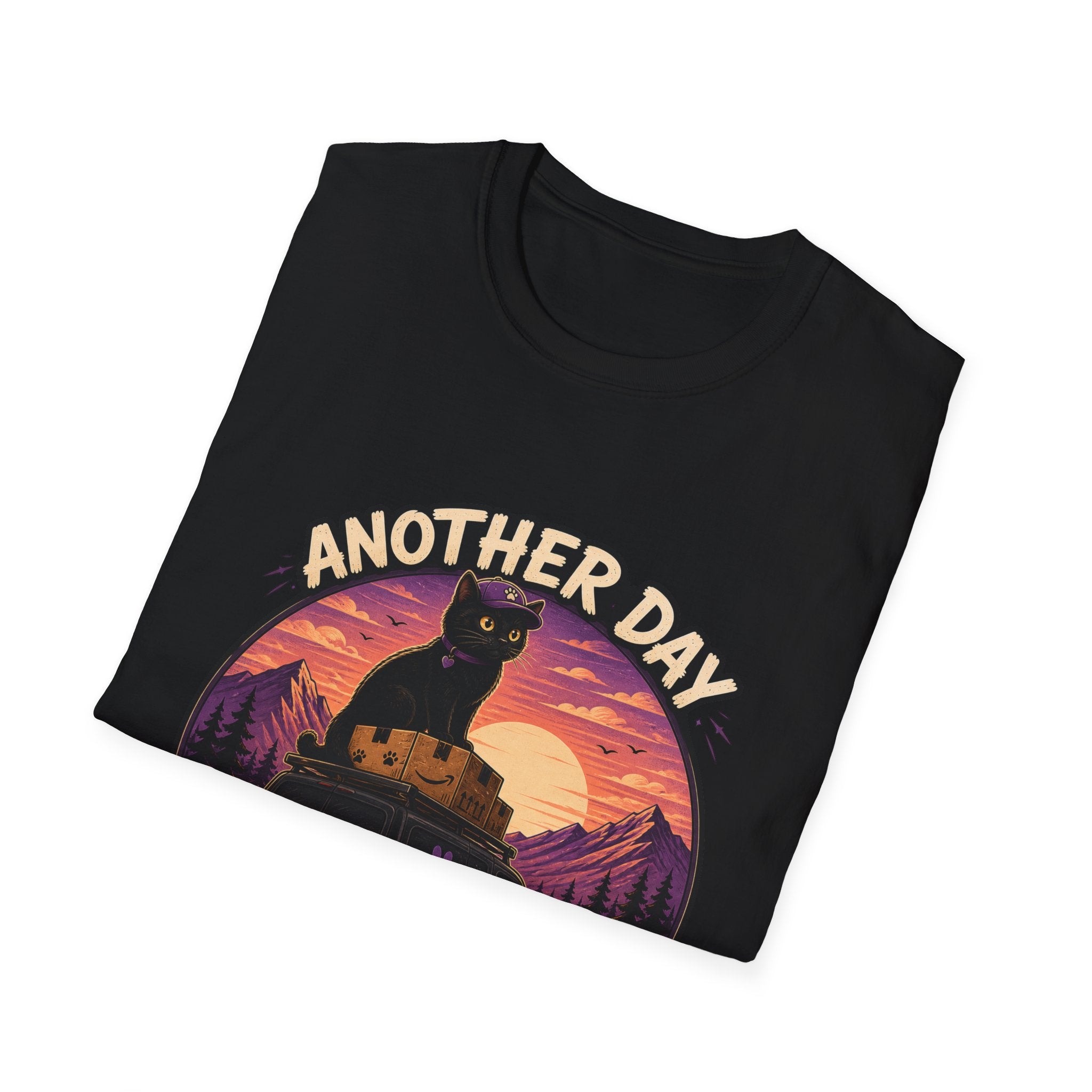 Another Day Another Delivery cat sunset T-Shirt | Delivery Cat Graphic Tee