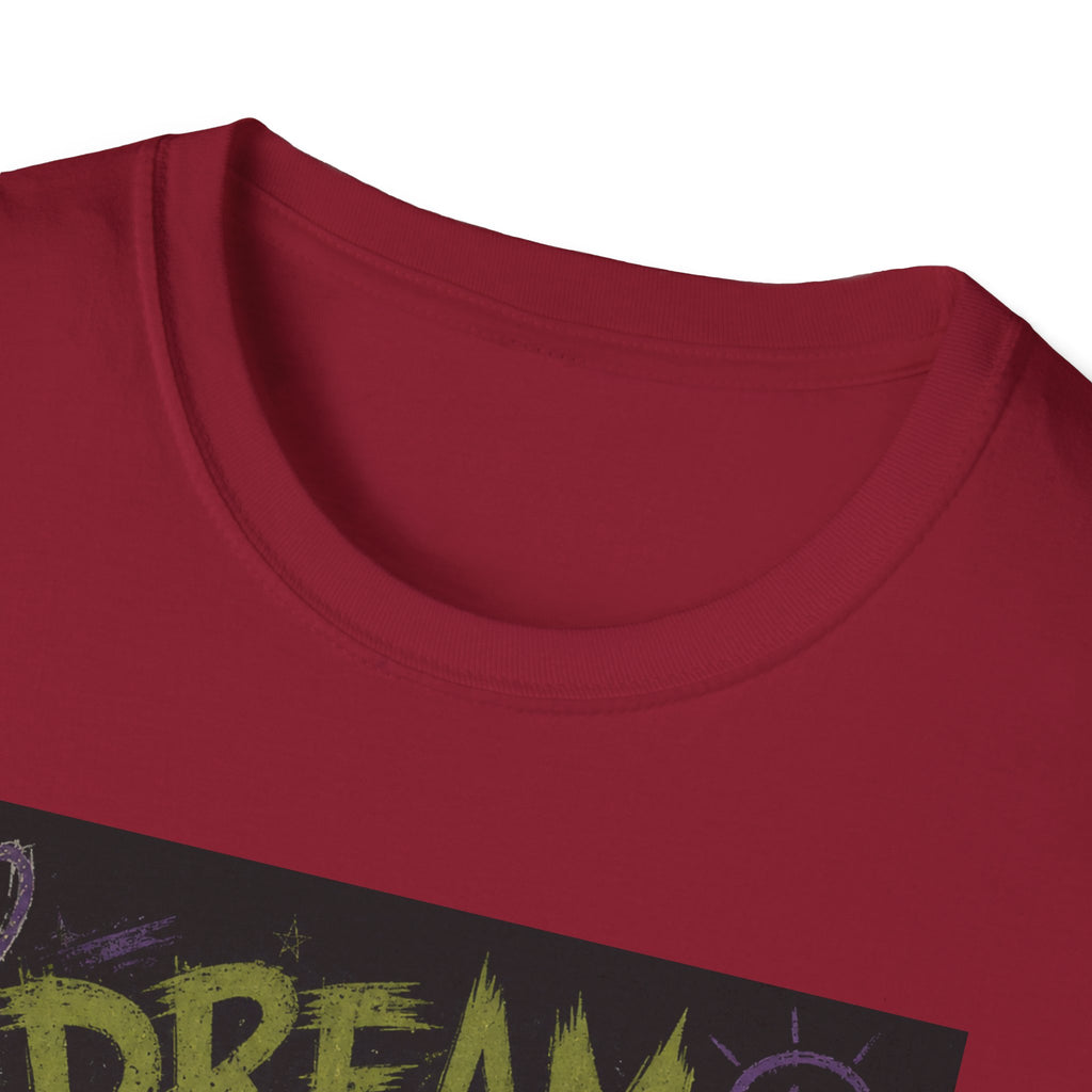 Dream of Pickles cat illustration T-Shirt | whimsical night scene, purple text