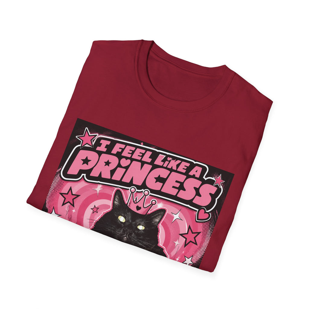 I Feel Like a Princess cat T-Shirt | Black Cat, Pink Retro Design